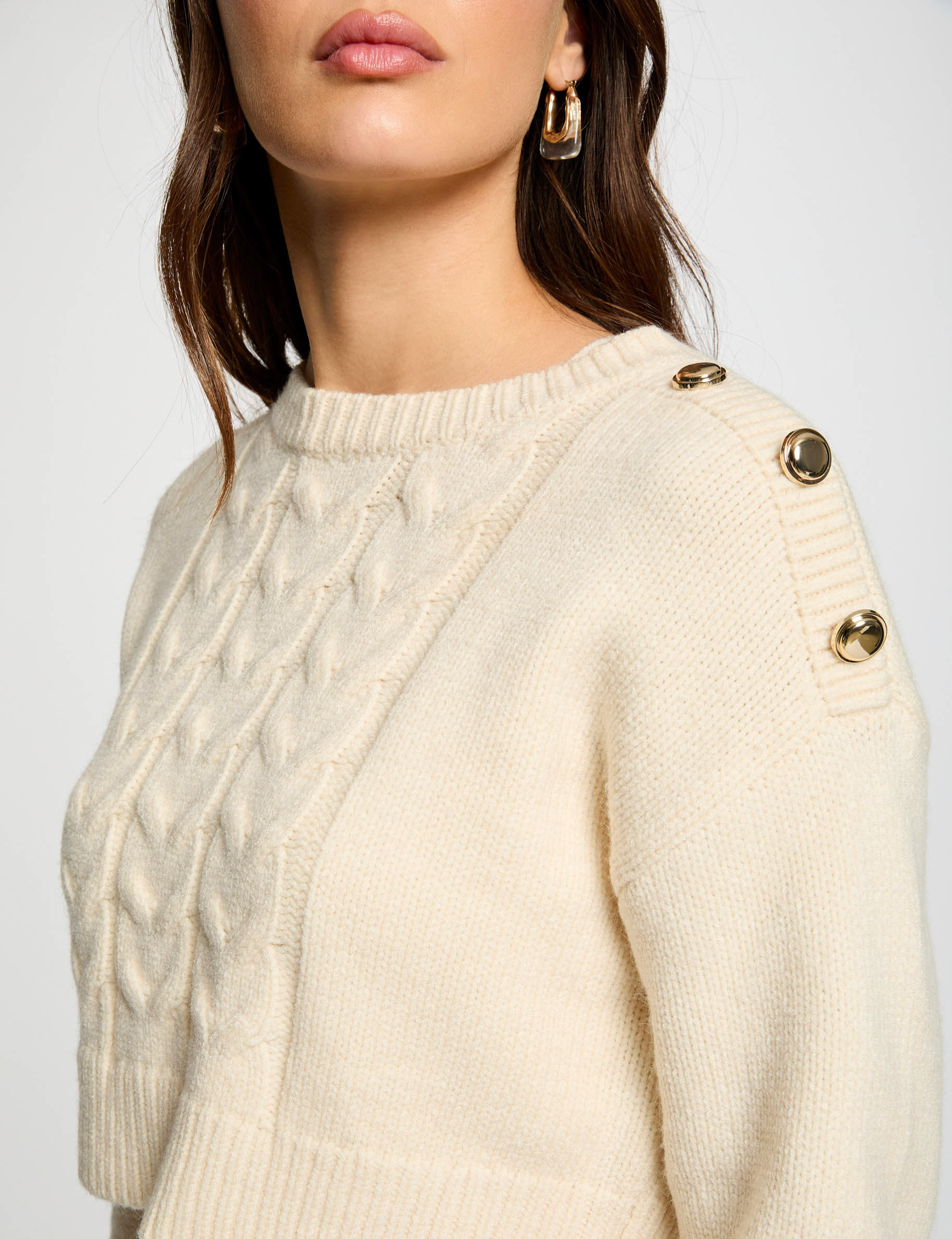 robe tricot ajustee 2 en 1 ivoire femme Robe tricot ajustée 2-en-1 ivoire femme