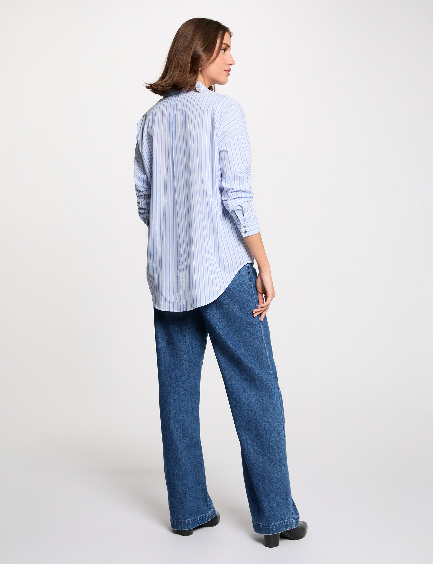 Chemise oversize ray&eacute;e multicolore femme