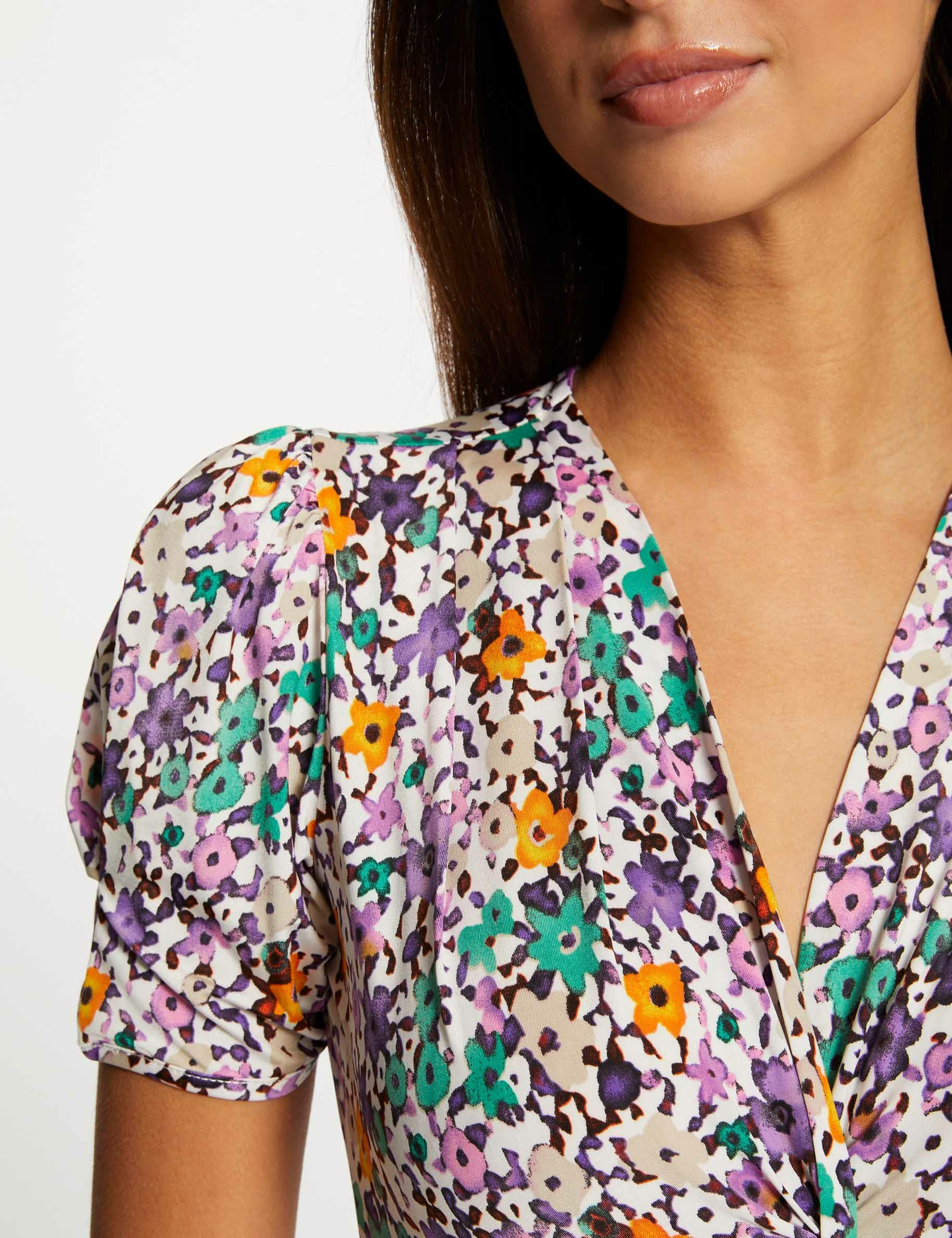 T-shirt manches courtes imprimé floral multico femme T-shirt manches courtes imprimé floral multico femme