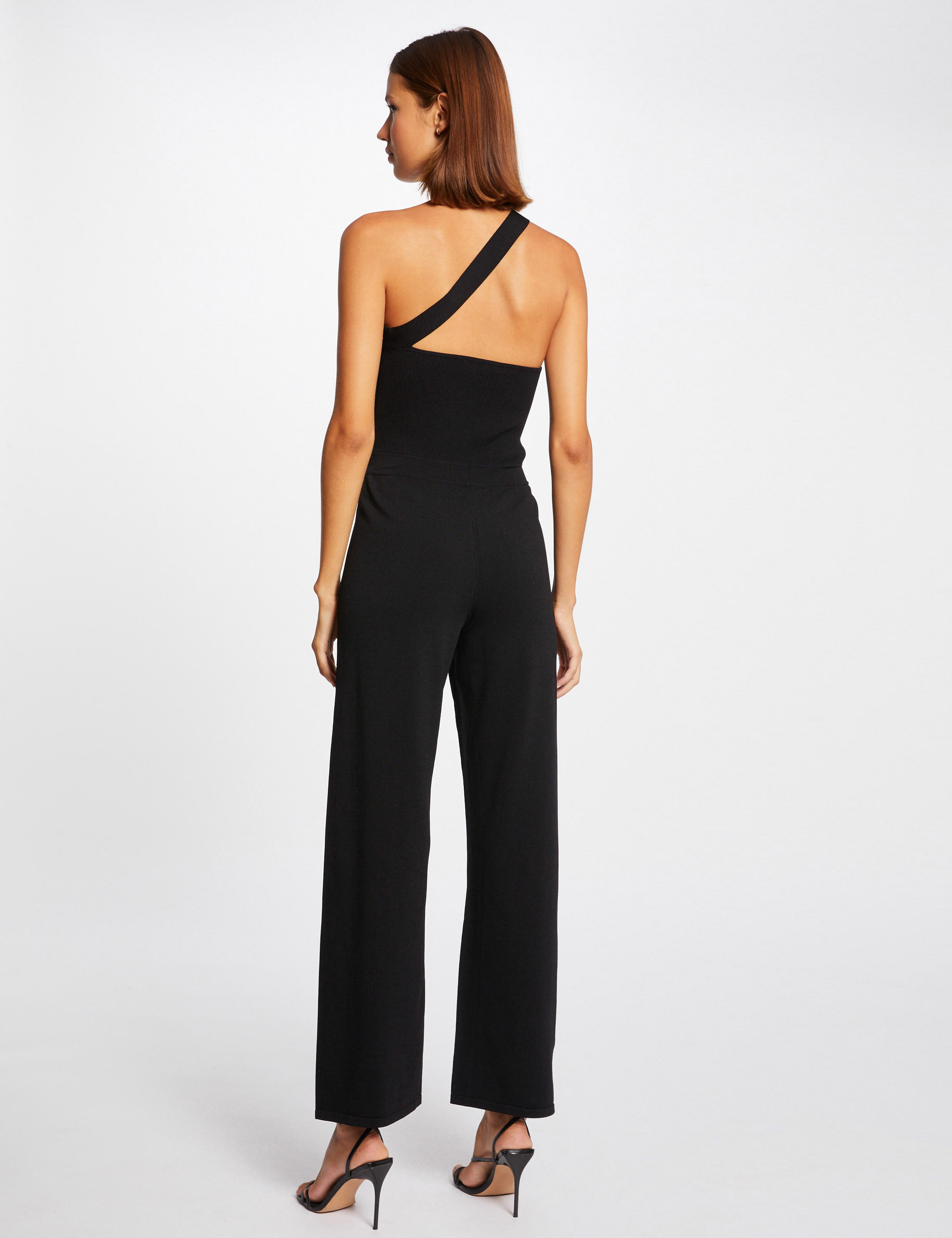 Combinaison large asymétrique en tricot noir femme