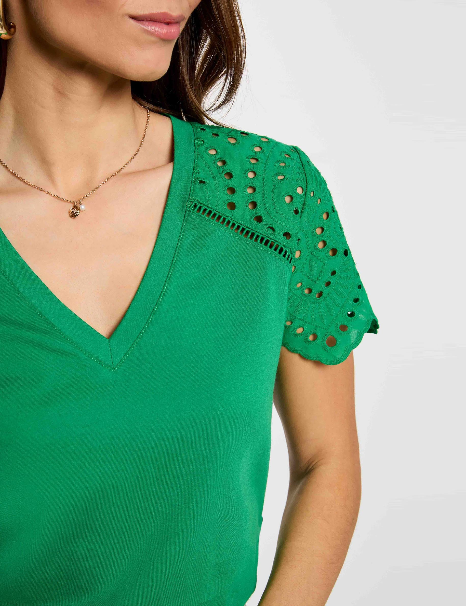 T-shirt manches courtes vert prairie femme