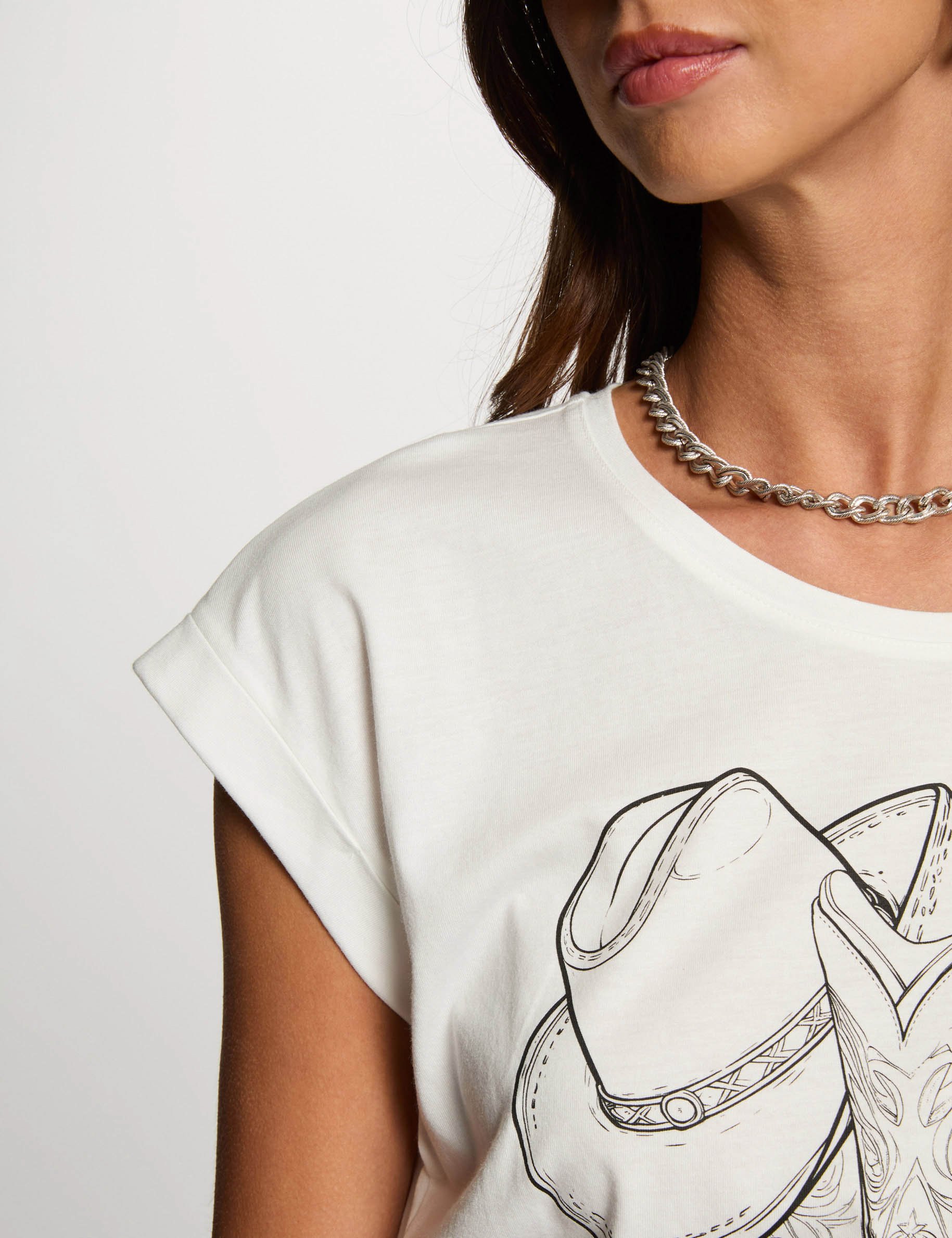 t shirt manches courtes blanc femme T-shirt manches courtes blanc femme