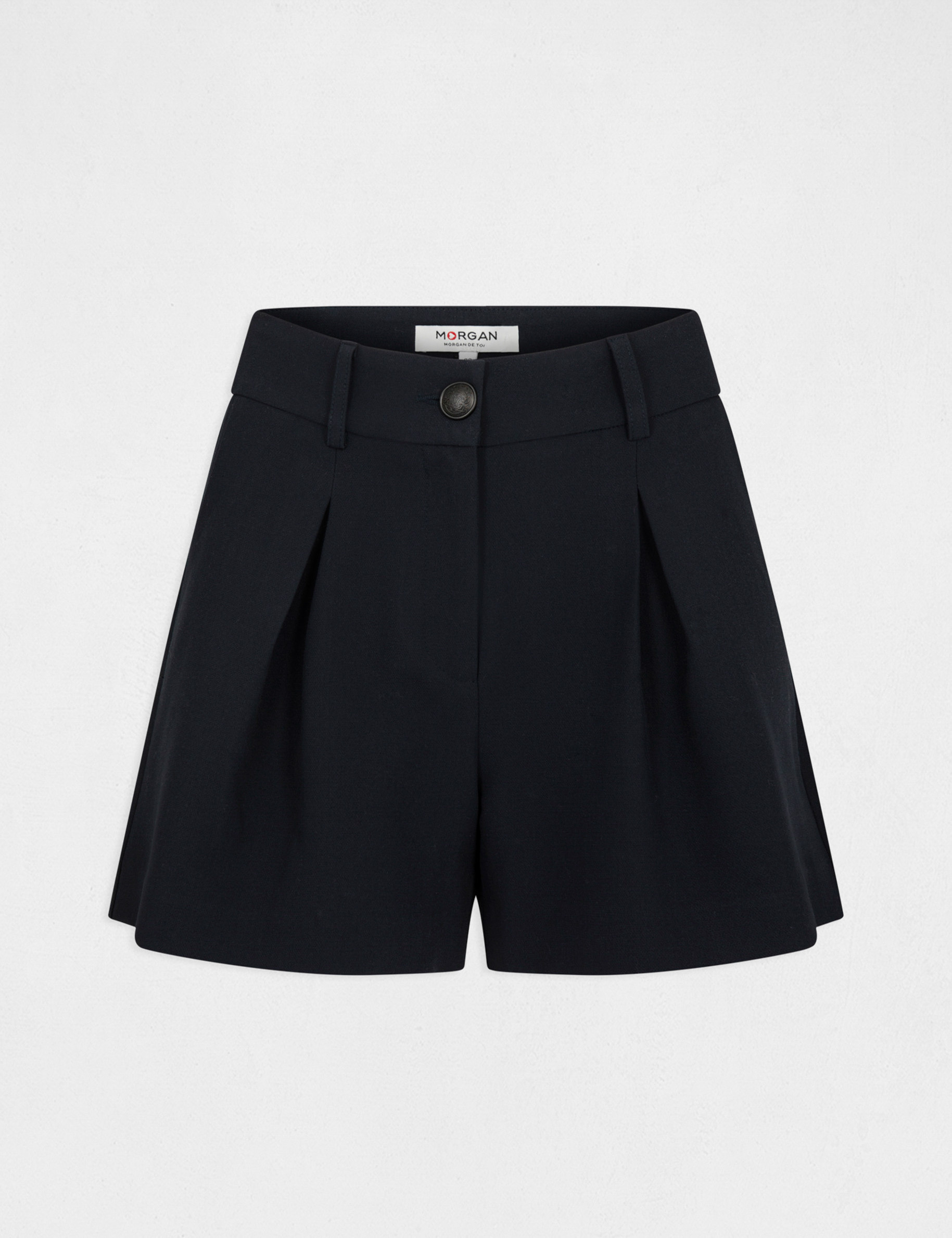 short city ample avec pinces marine femme Short city ample avec pinces marine femme