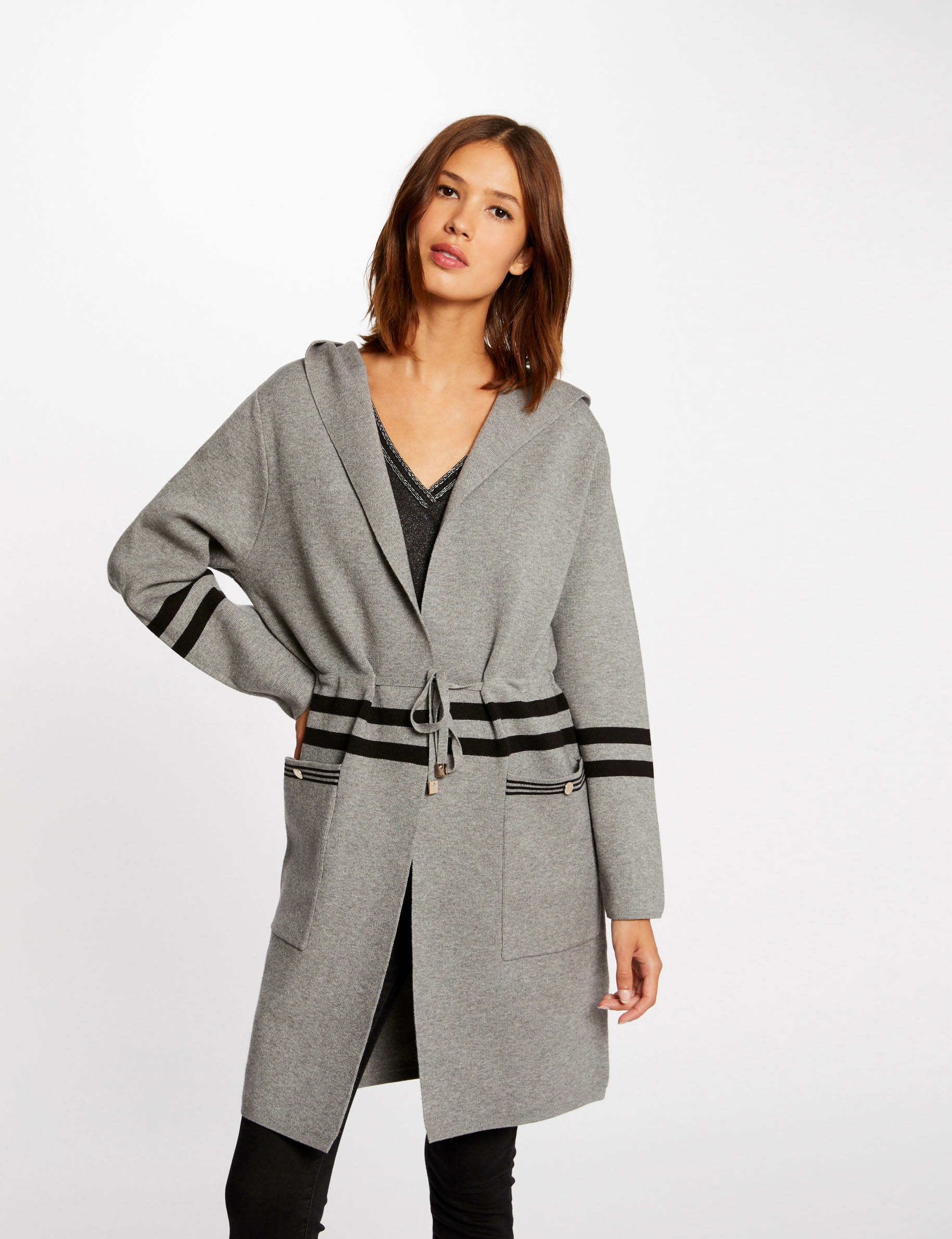 Gilet long a capuche femme deals
