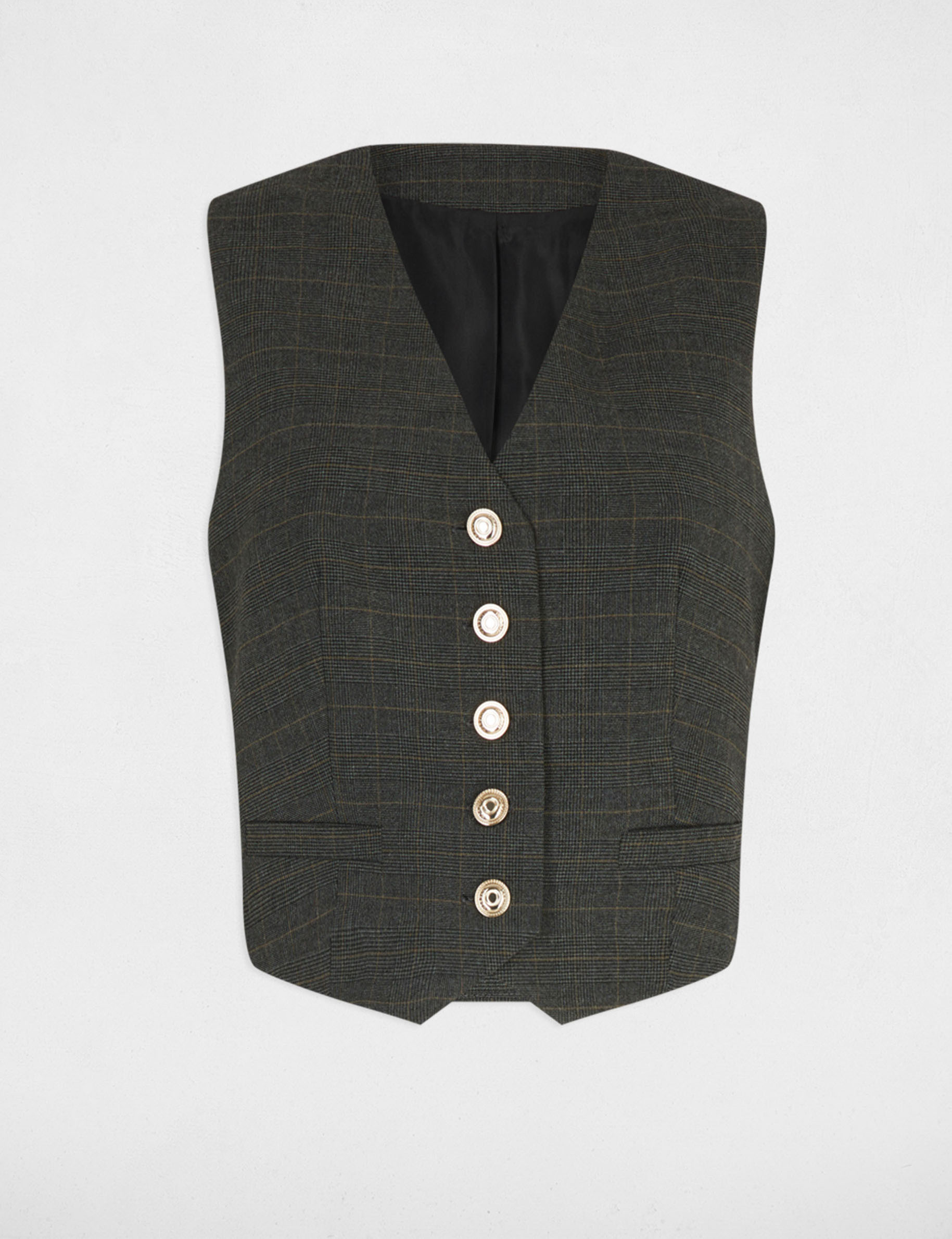 Gilet sans manches ajust&eacute; gris moyen femme