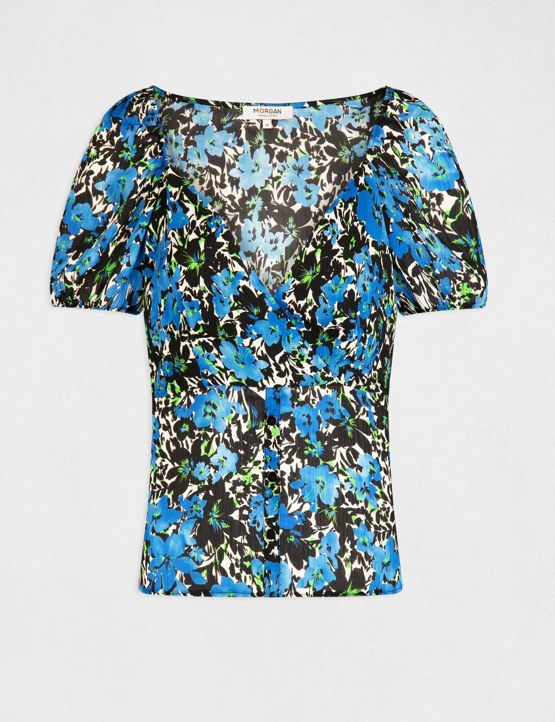 T-shirt manches courtes imprimé floral multico femme T-shirt manches courtes imprimé floral multico femme