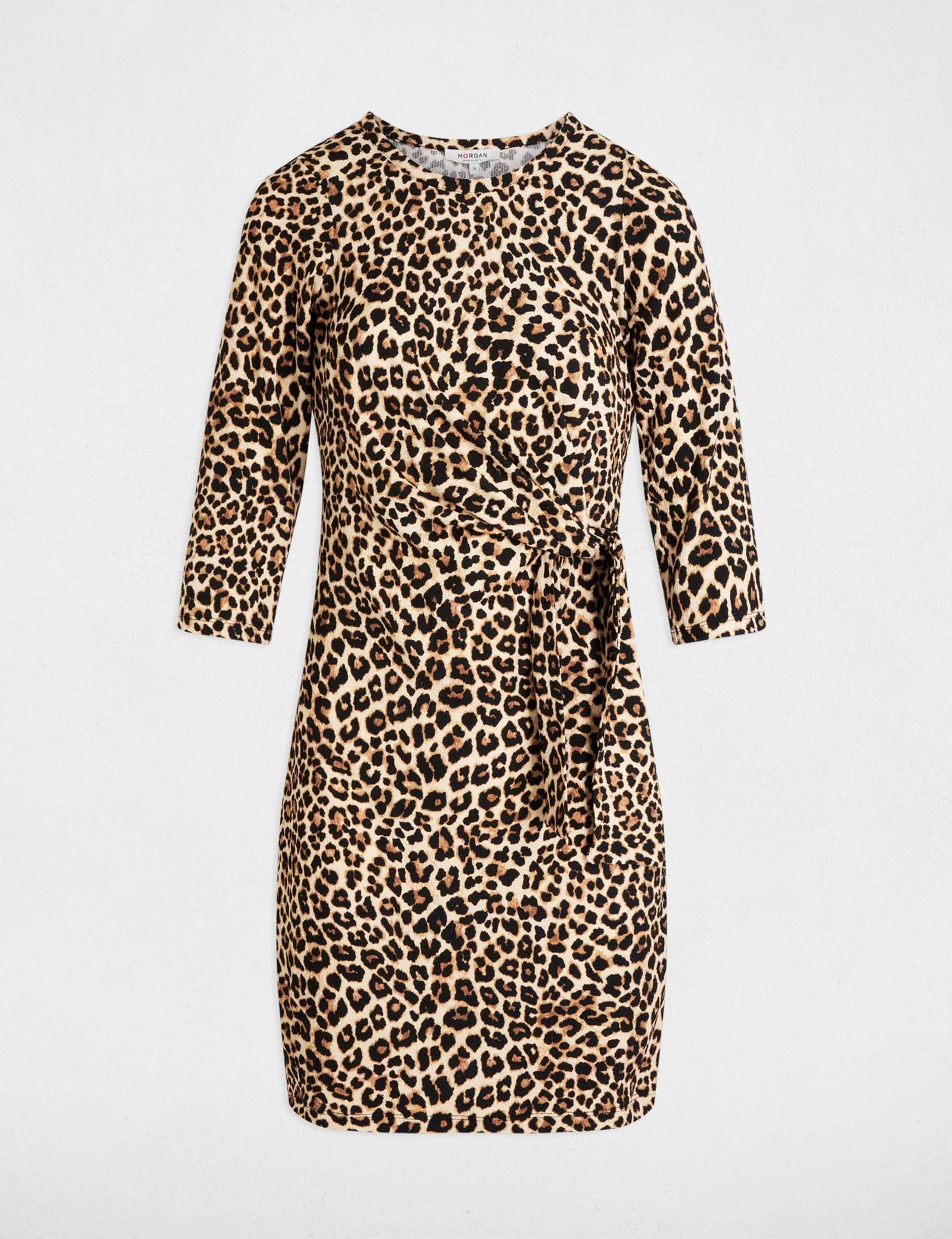 Robe courte ajust&eacute;e imprim&eacute;e multicolore femme