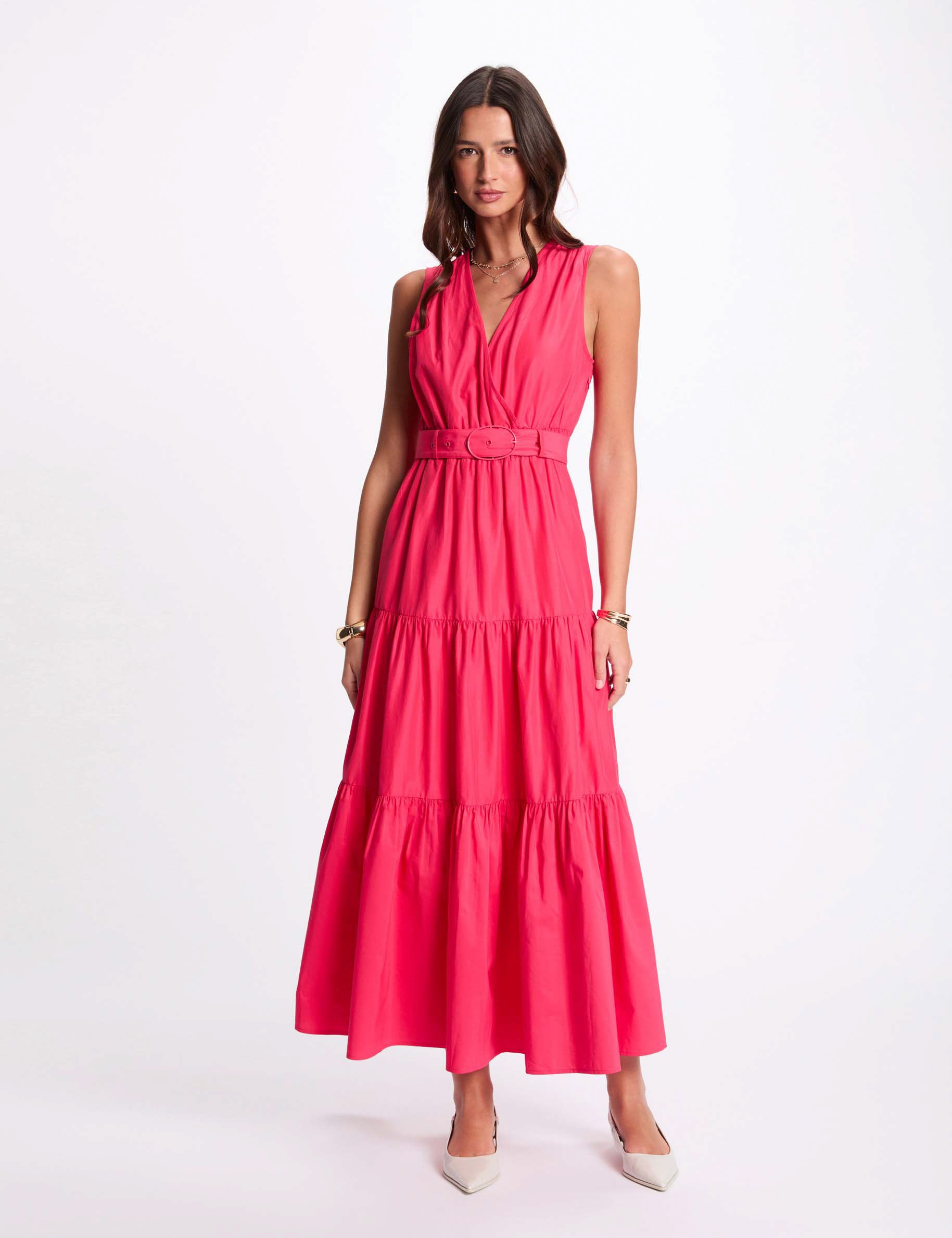 robe longue droite rose fushia femme Robe longue droite rose fushia femme