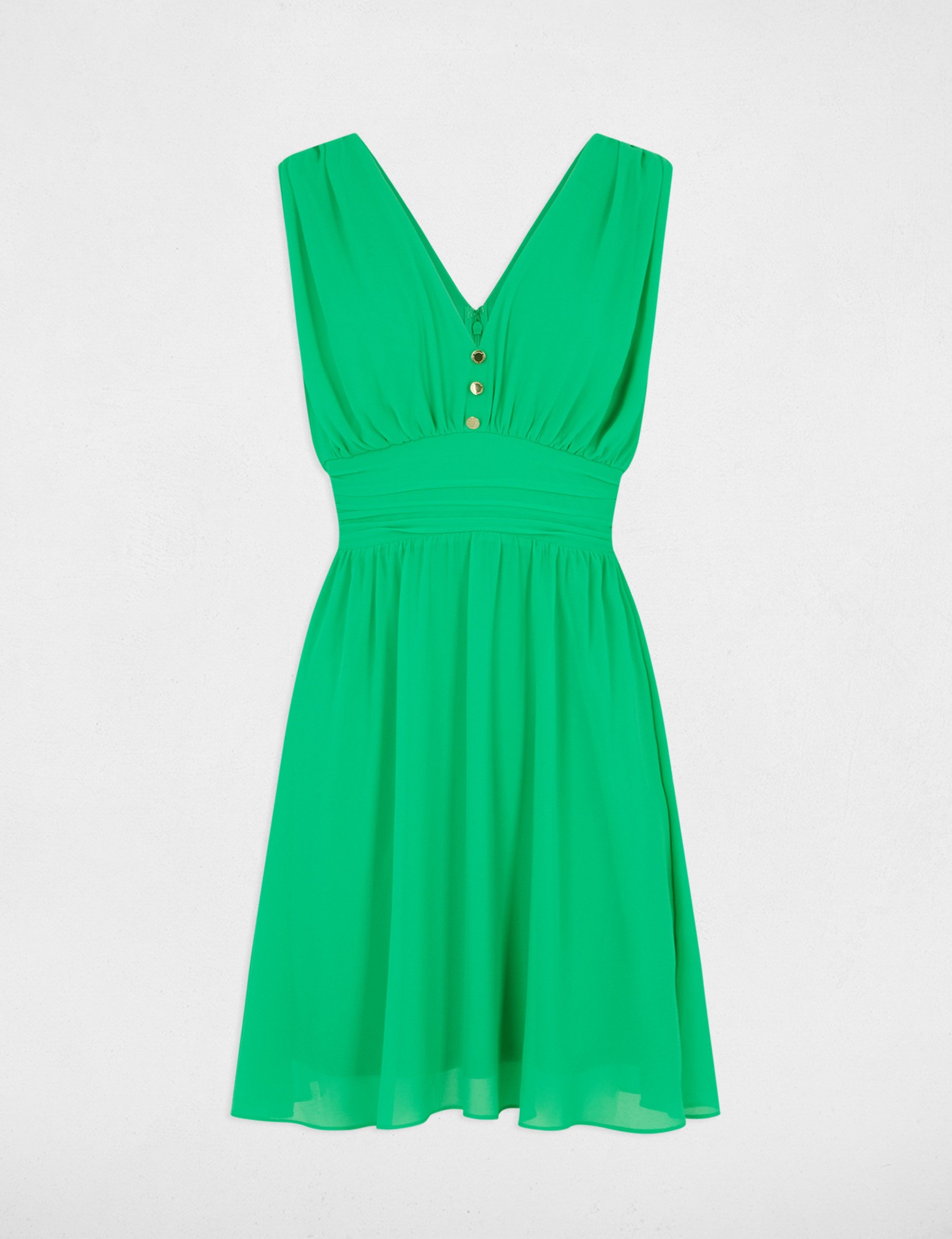 robe courte evasee fluide vert emeraude femme Robe courte évasée fluide vert émeraude femme