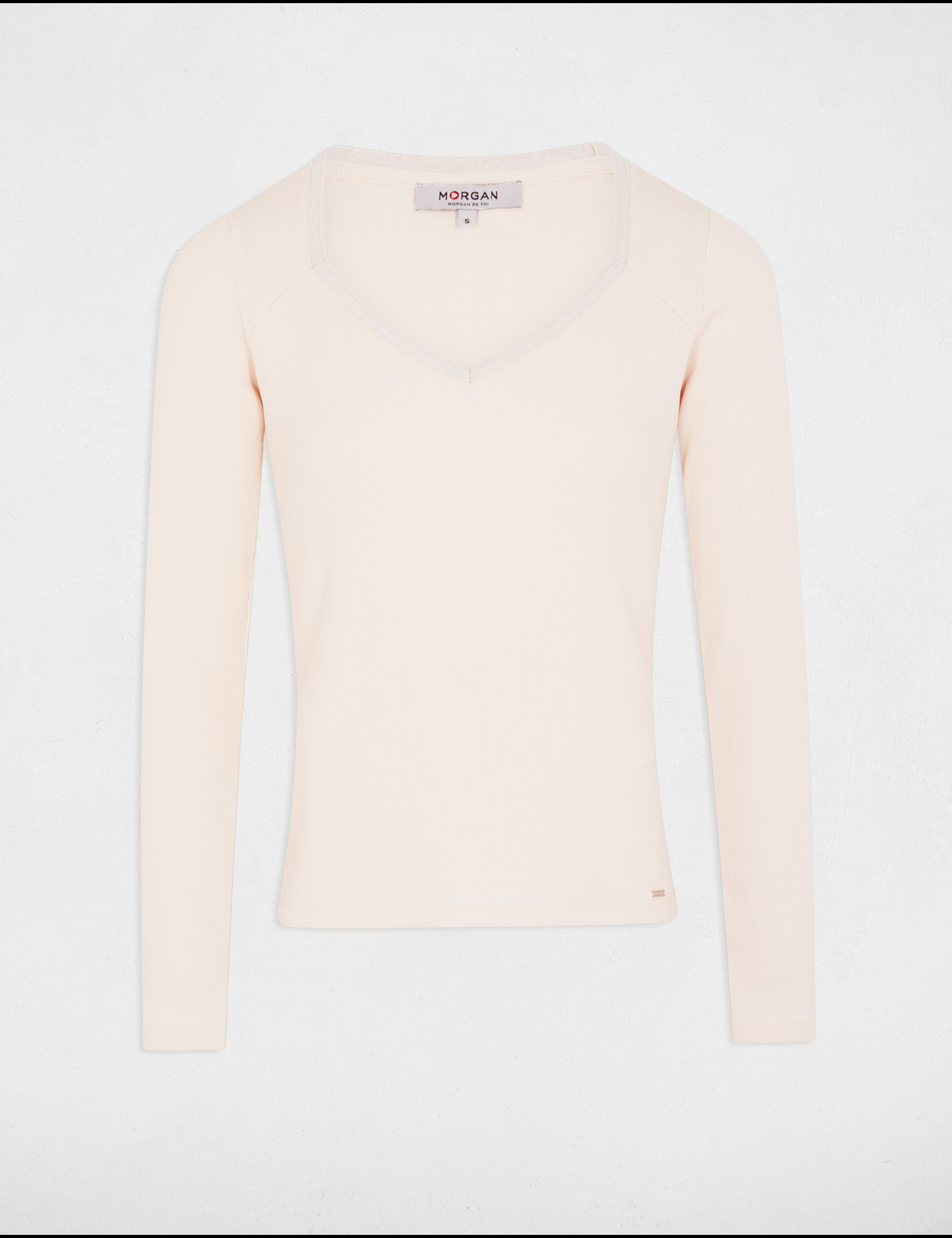 t shirt manches longues ivoire femme T-shirt manches longues ivoire femme