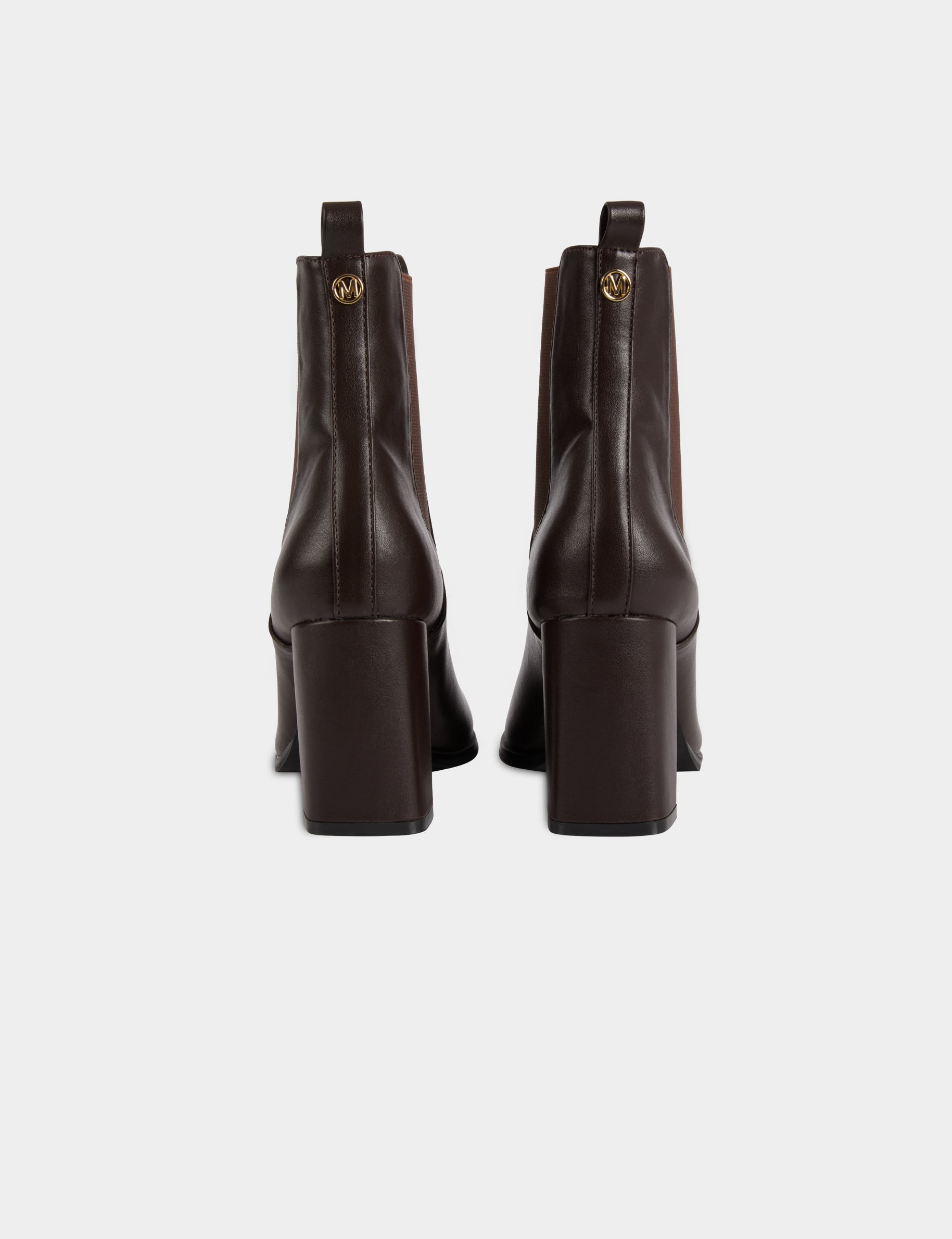 Botte similicuir marron fonc&eacute; femme