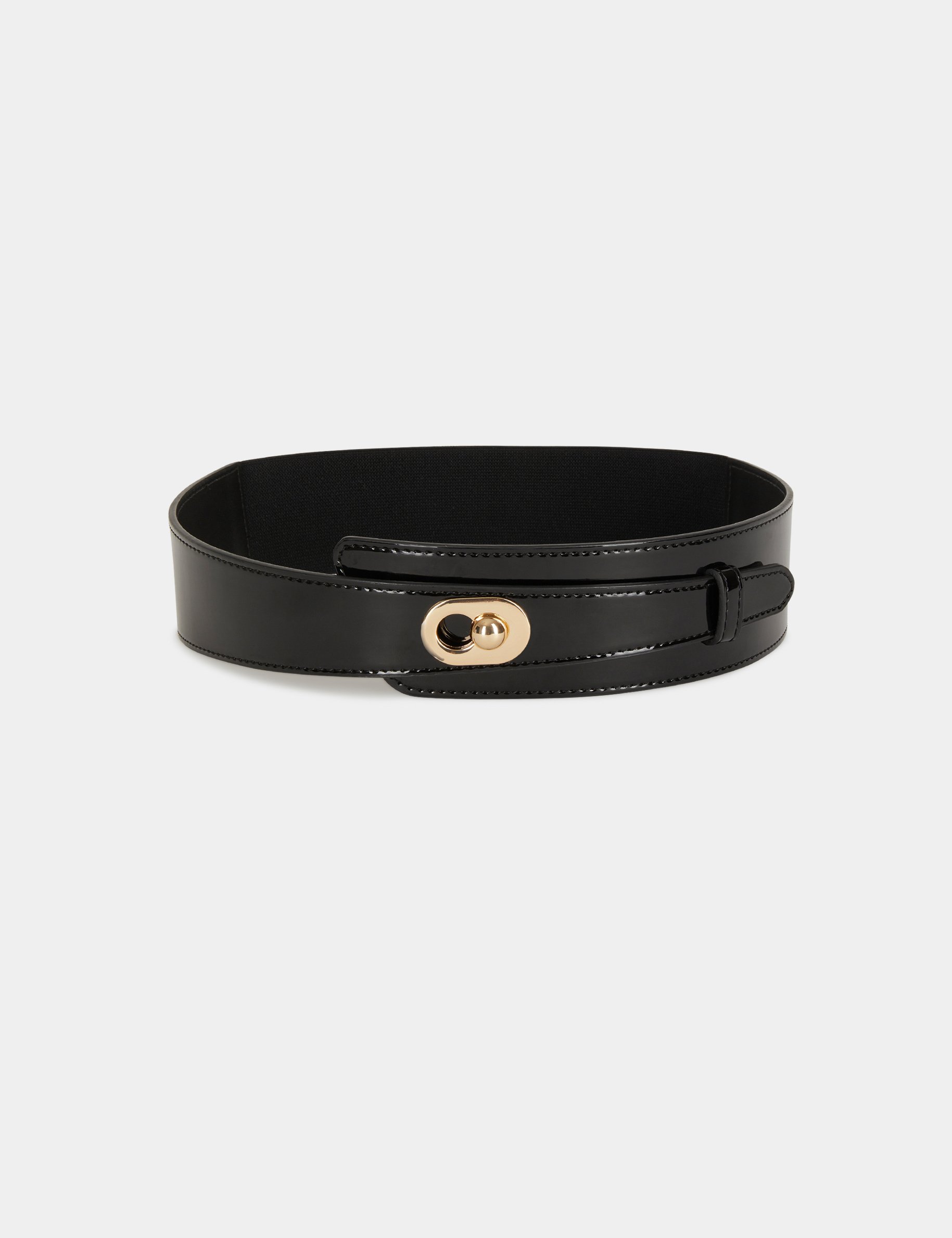 Ceinture élastiquée asymétrique noir femme