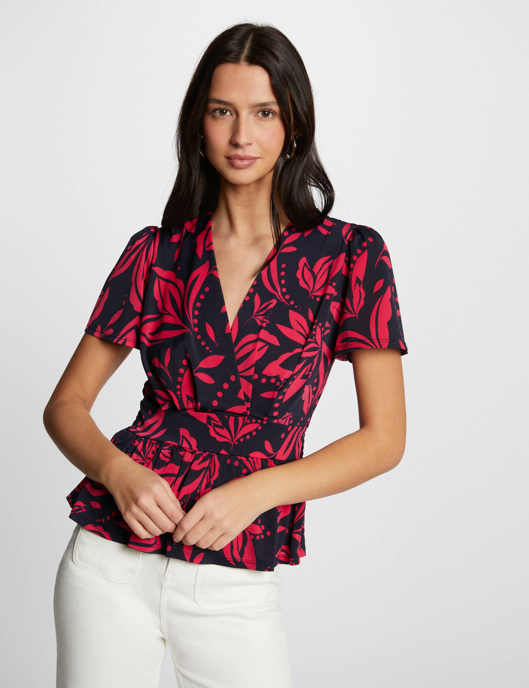 T-shirt imprim&eacute; v&eacute;g&eacute;tal multico femme