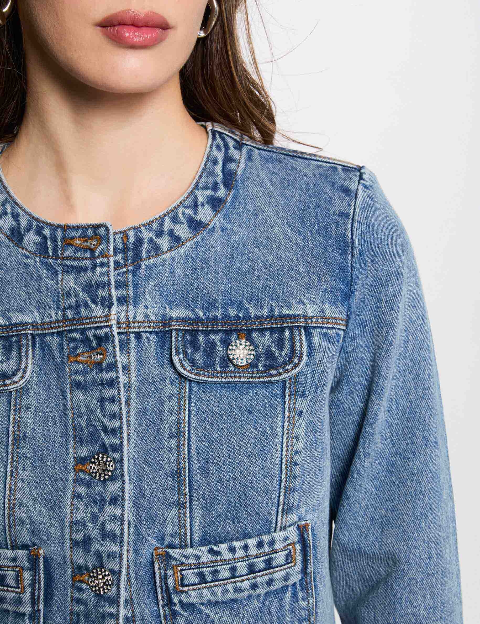 veste courte en jean denim double stone femme Veste courte en jean denim double stone femme