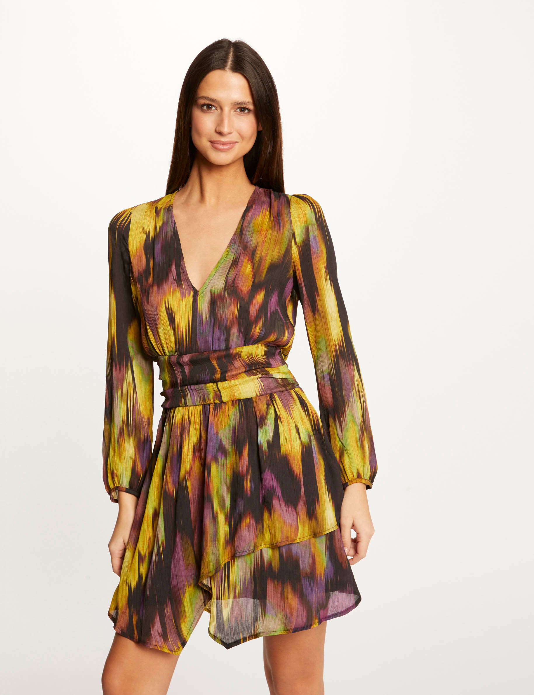 Robe droite fluide imprim abstrait multico femme Morgan
