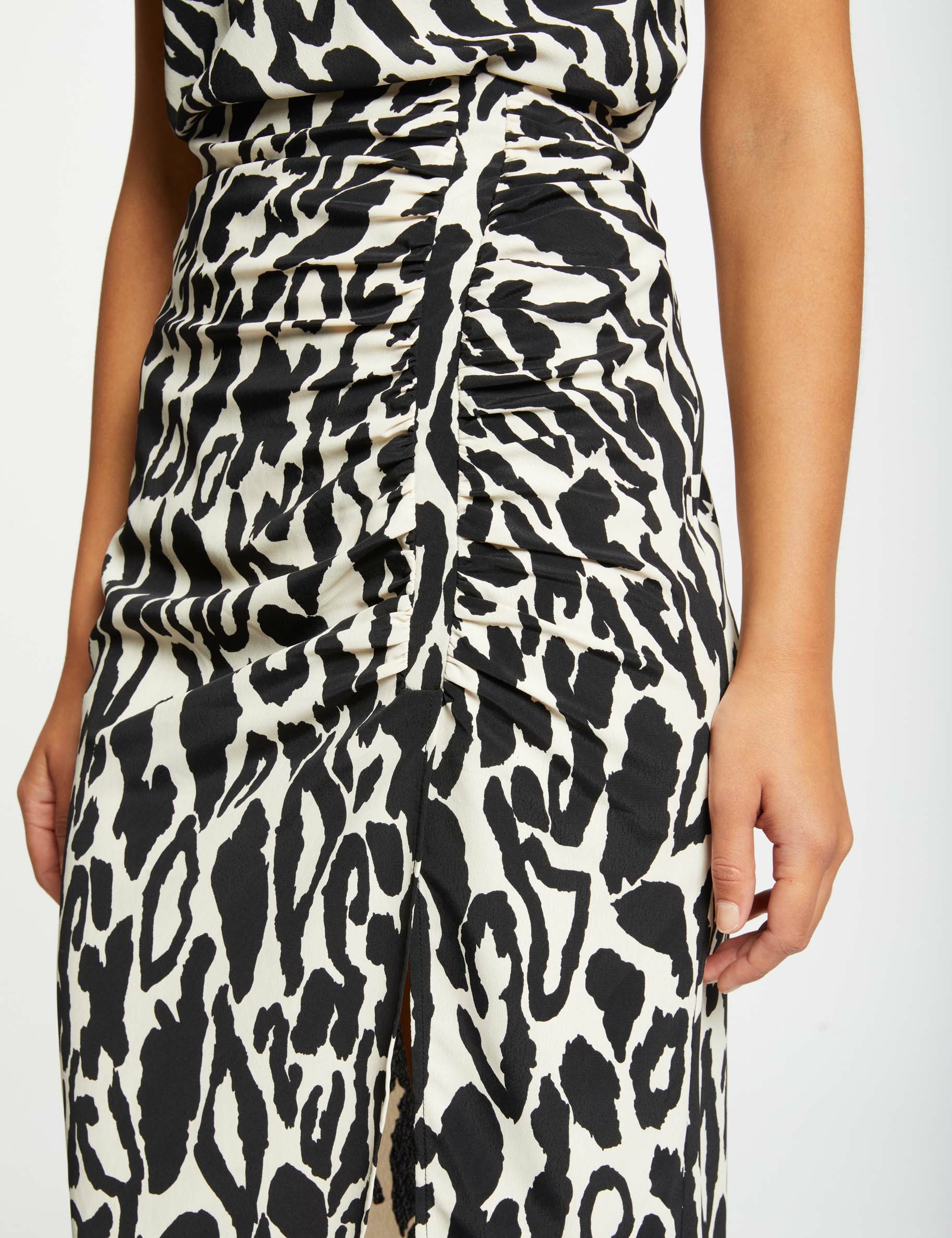 jupe midi droite imprime animalier multico femme Jupe midi droite imprimé animalier multico femme