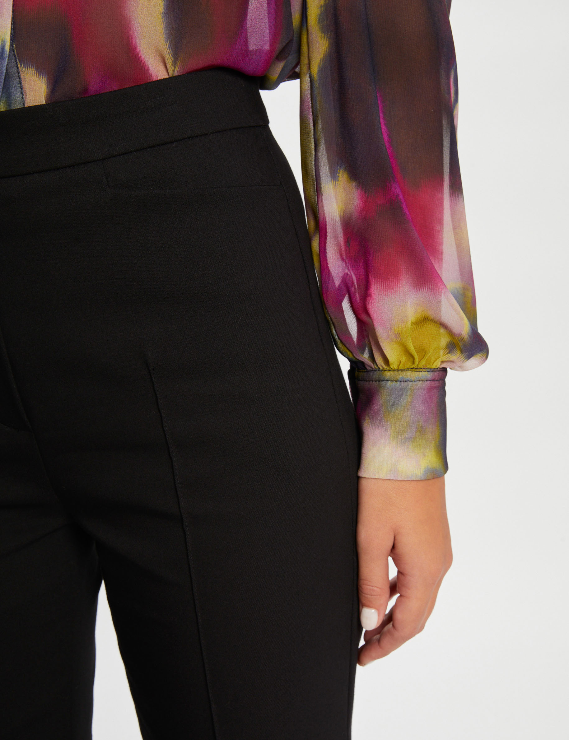 pantalon city flare a pinces noir femme Pantalon city flare à pinces noir femme