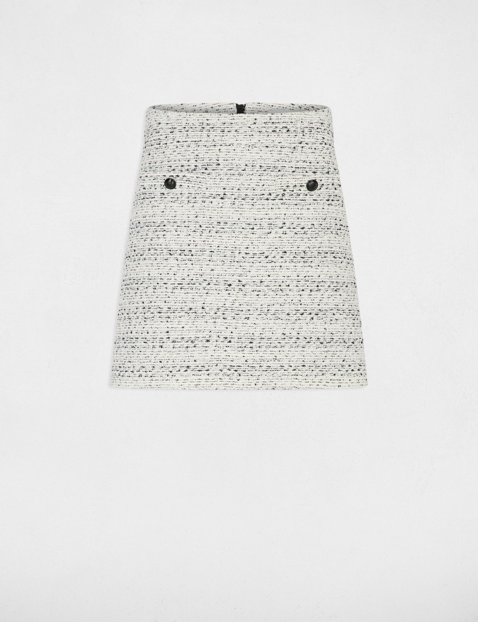 Jupe courte tweed ivoire femme