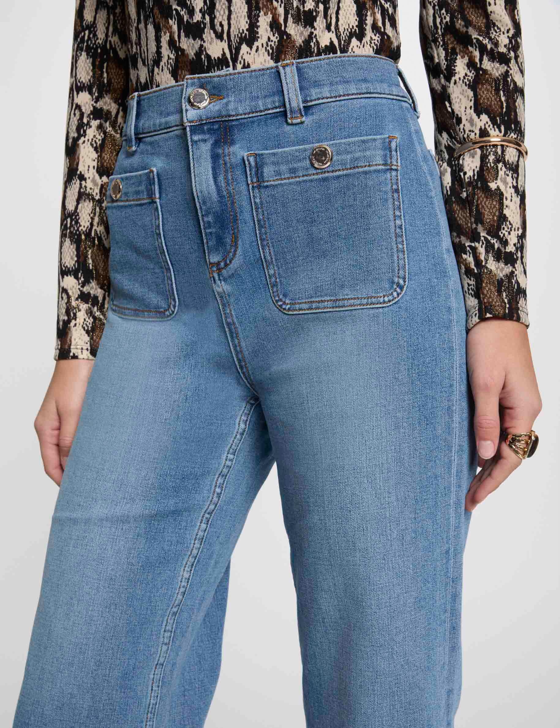pantalon jambe large 78eme denim stone femme Pantalon jambe large 7/8ème denim stone femme