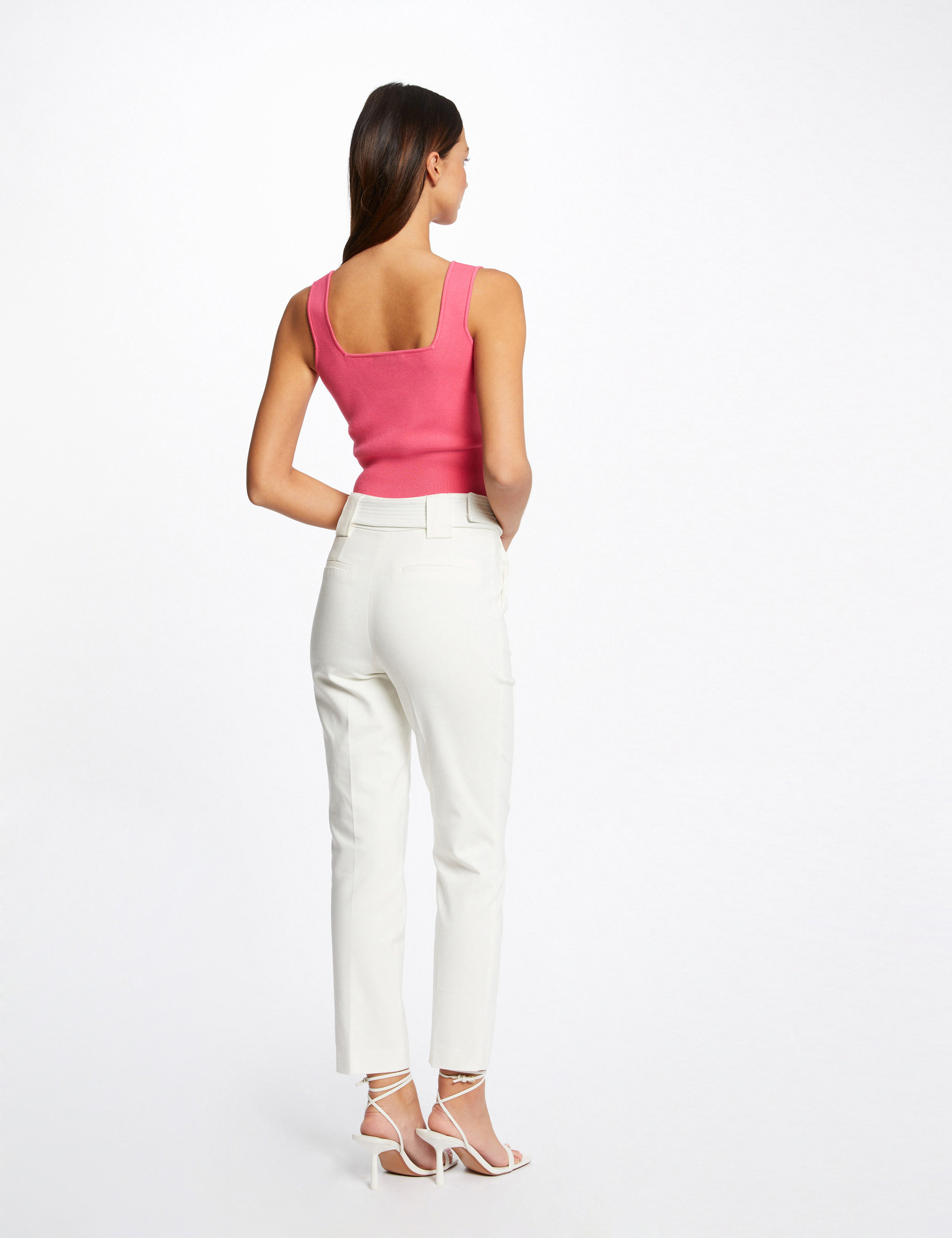 Débardeur pull bretelles larges rose femme Débardeur pull bretelles larges rose femme