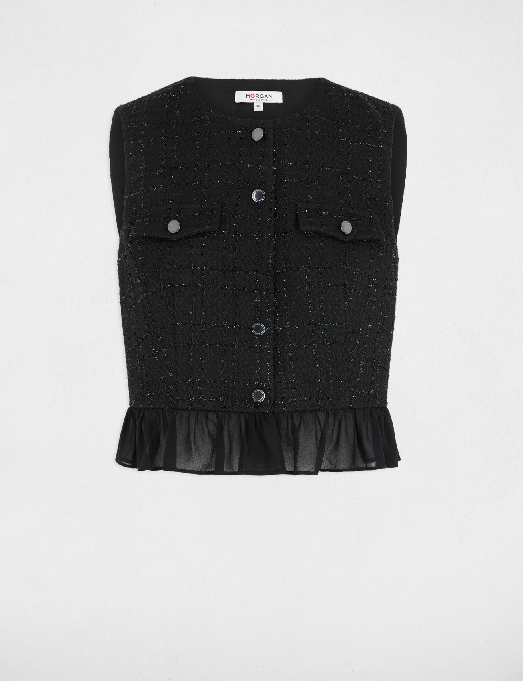 Chemise sans manches noir femme