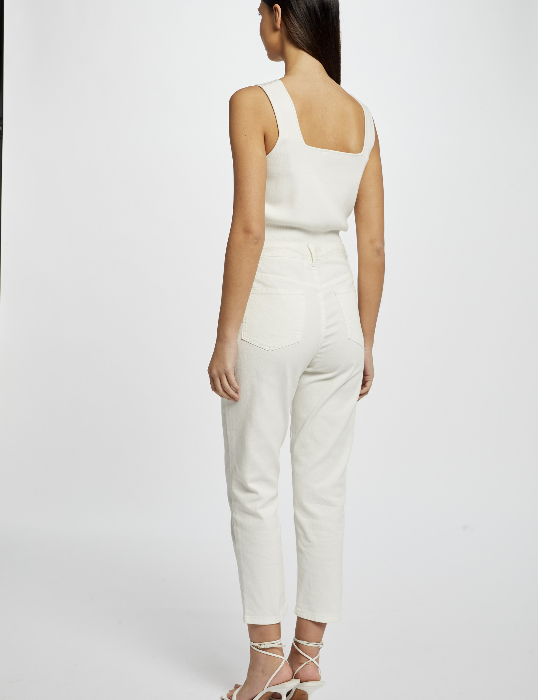 debardeur pull bretelles larges ivoire femme Débardeur pull bretelles larges ivoire femme