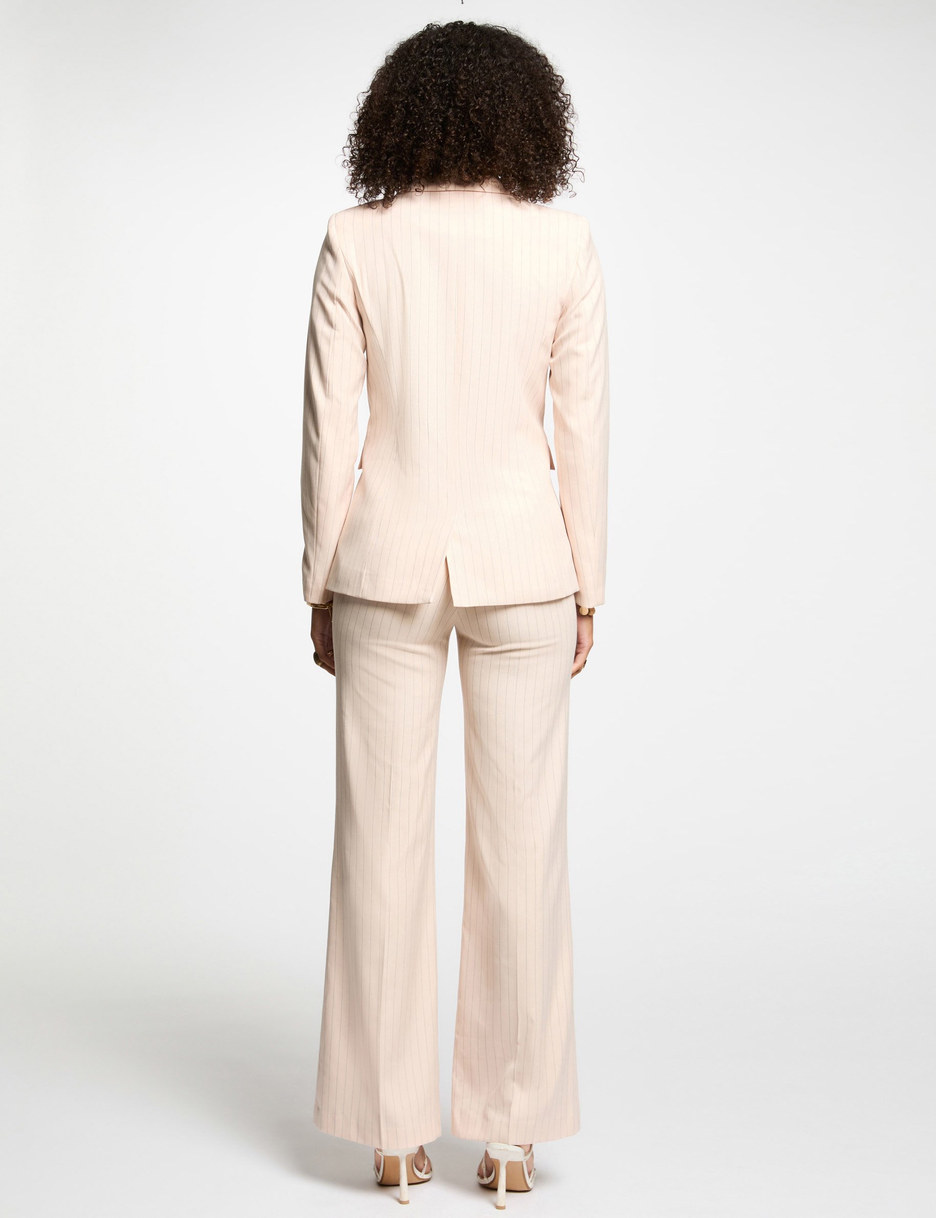 blazer cintre raye rose clair femme Blazer cintré rayé rose clair femme