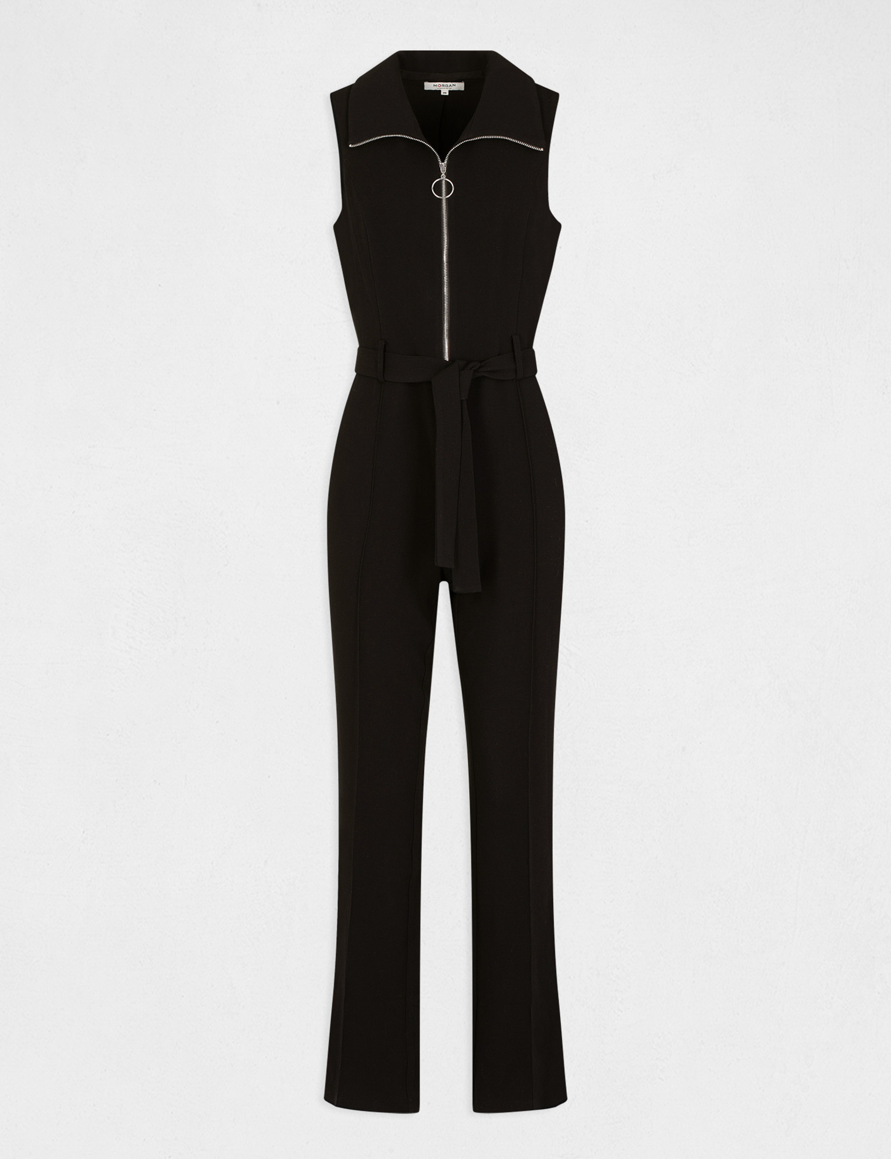 Combinaison droite ceinturée noir femme Combinaison droite ceinturée noir femme