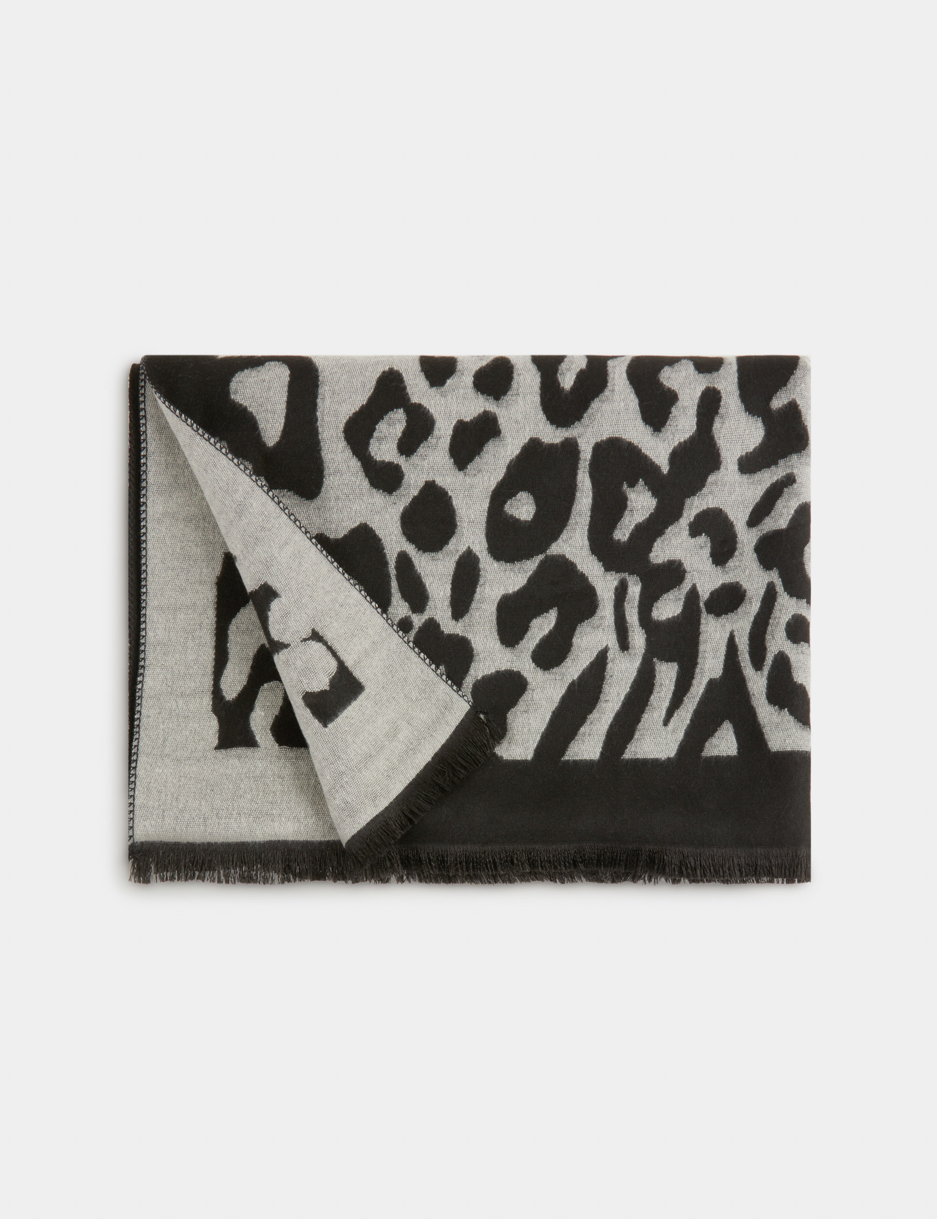 echarpe imprime animalier noir femme Écharpe imprimé animalier noir femme