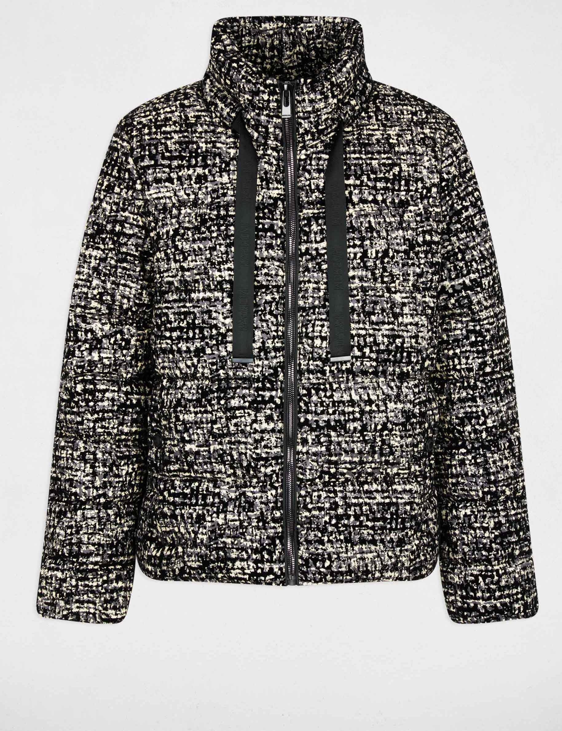 Doudoune tweed col montant multicolore femme