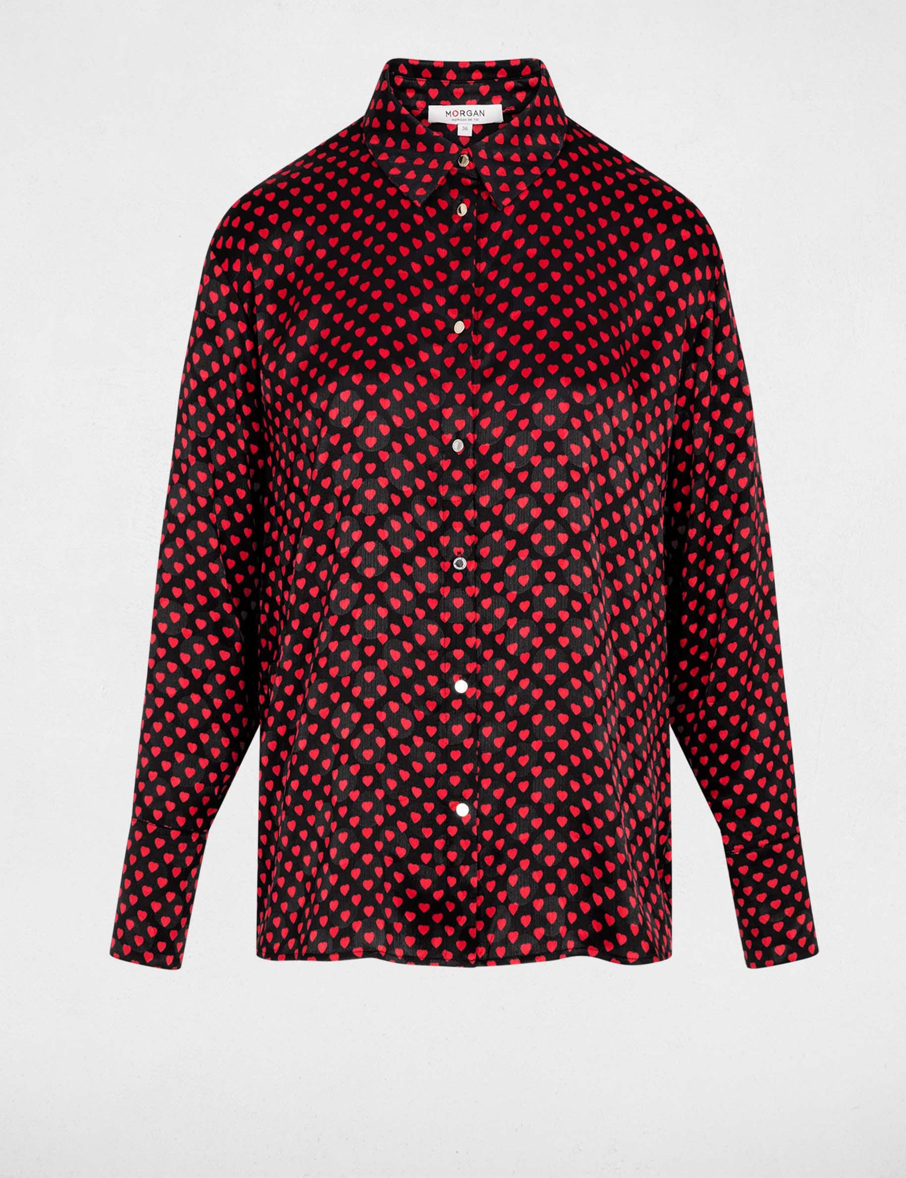 Chemise col &agrave; revers multicolore femme