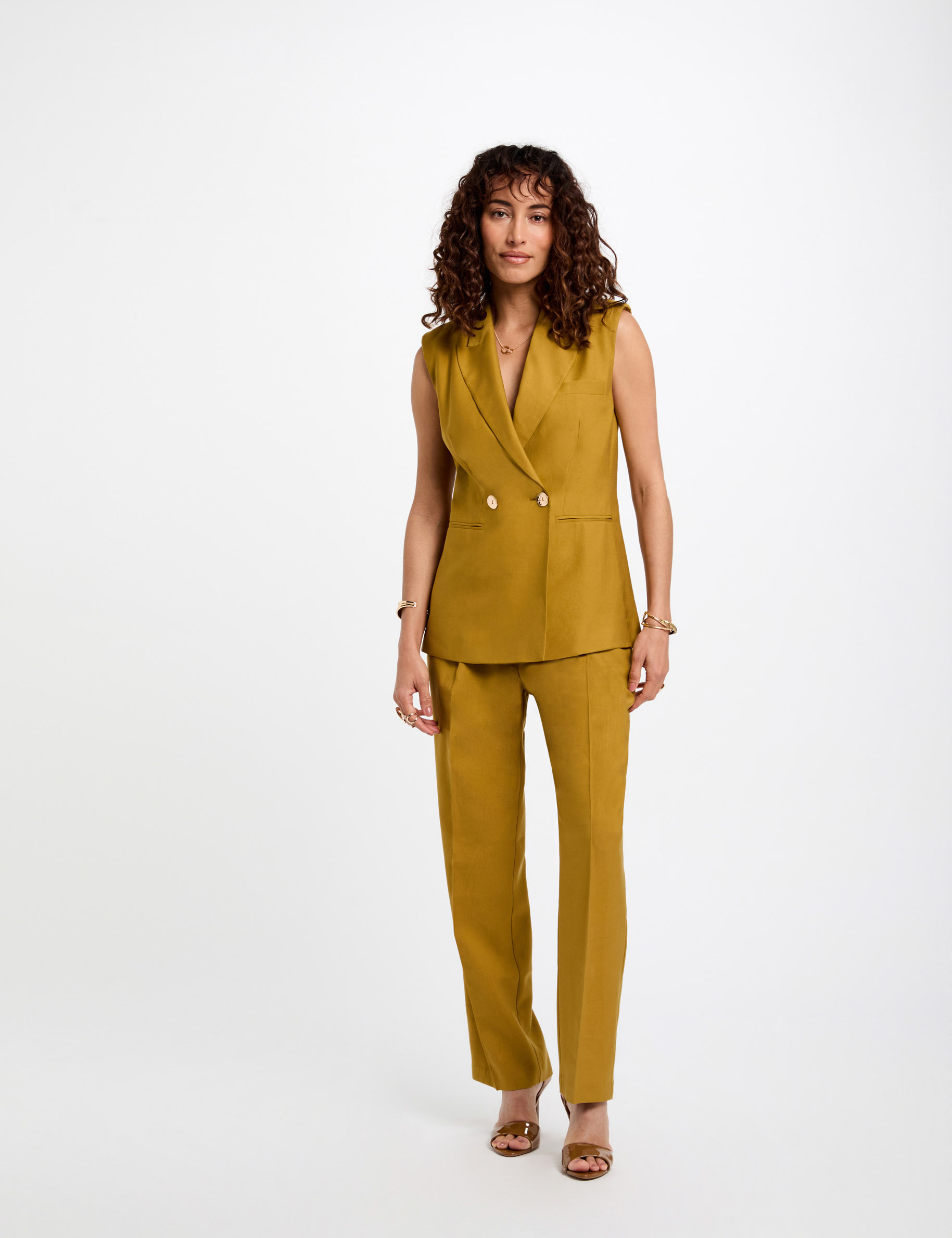 blazer sans manches vert kaki femme Blazer sans manches vert kaki femme