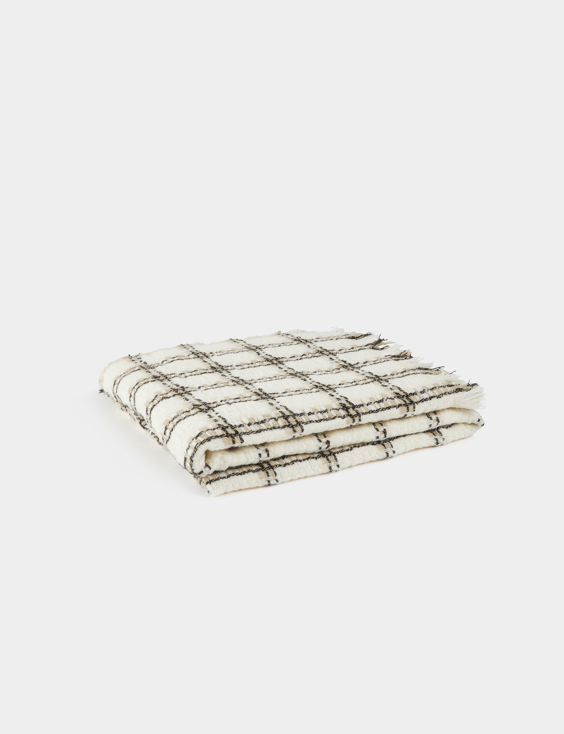 echarpe a carreaux beige femme Écharpe à carreaux beige femme