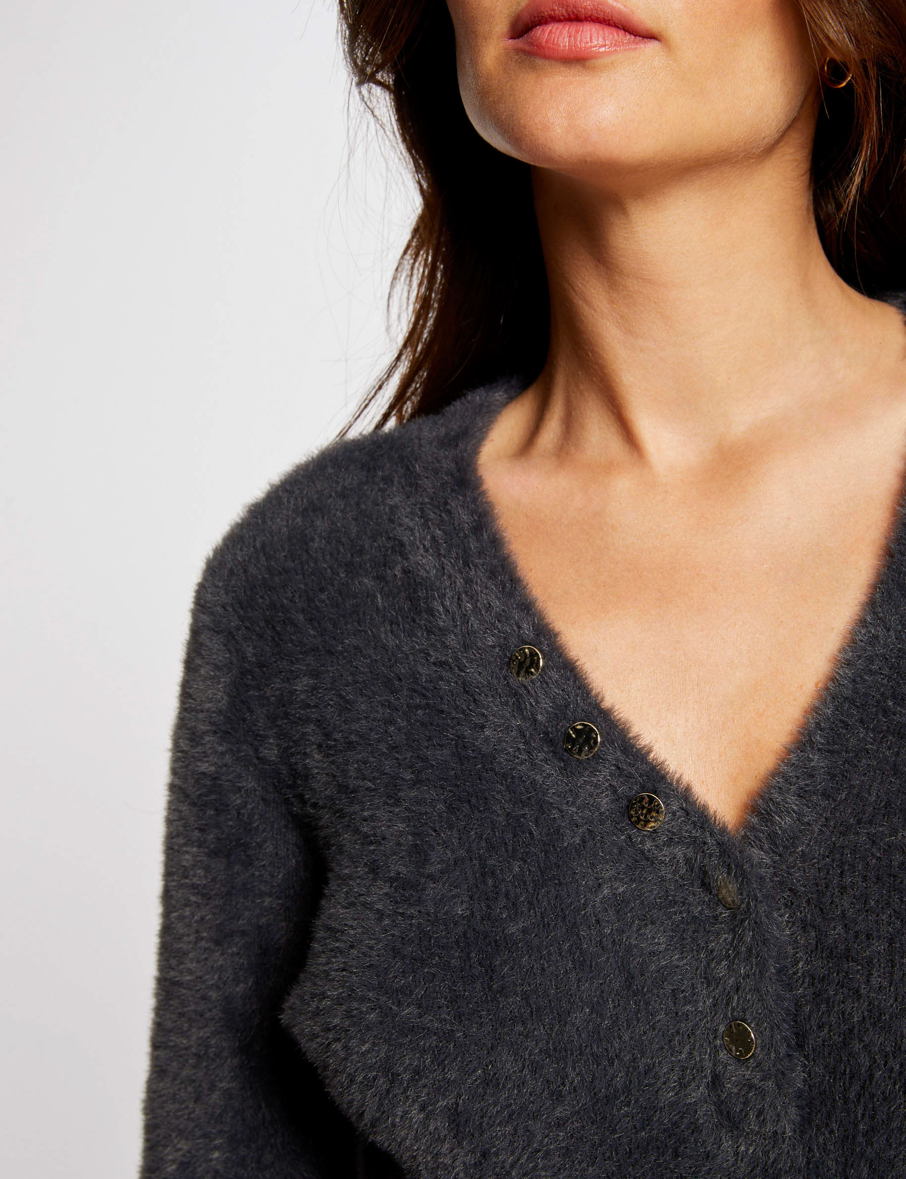 Pull femme gris anthracite clearance