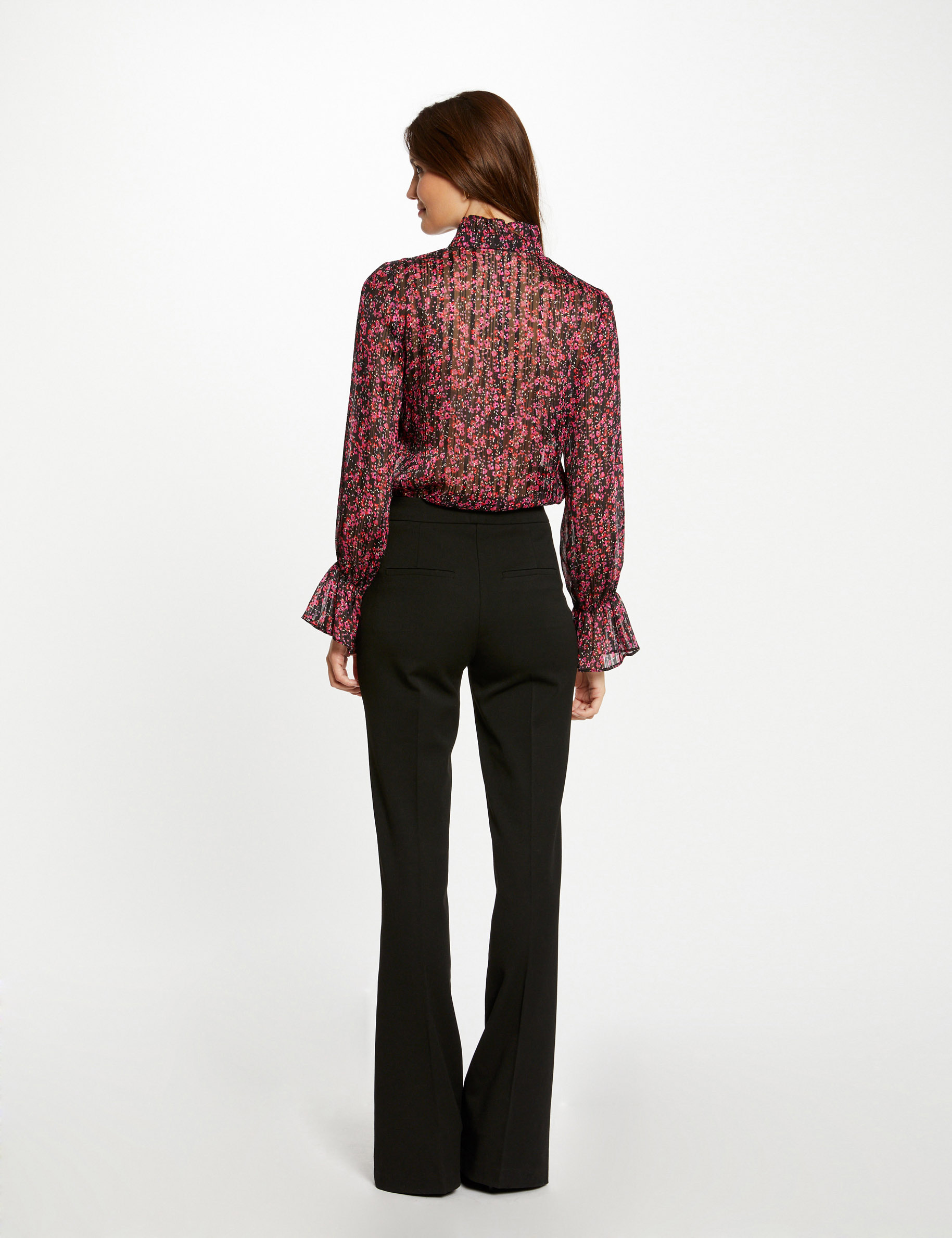 Chemise manches longues imprimé floral multico femme