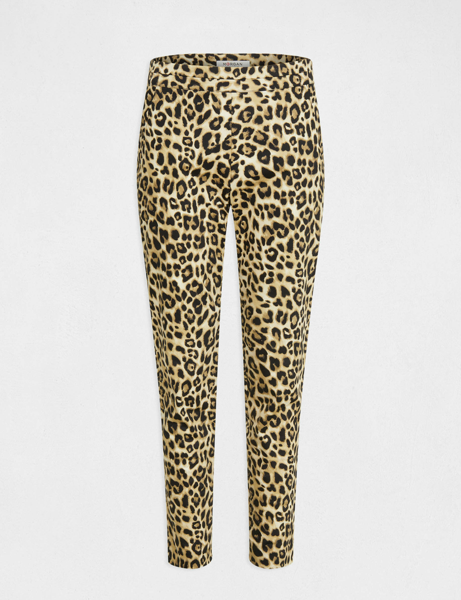 pantalon cigarette imprime leopard multico femme Pantalon cigarette imprimé léopard multico femme