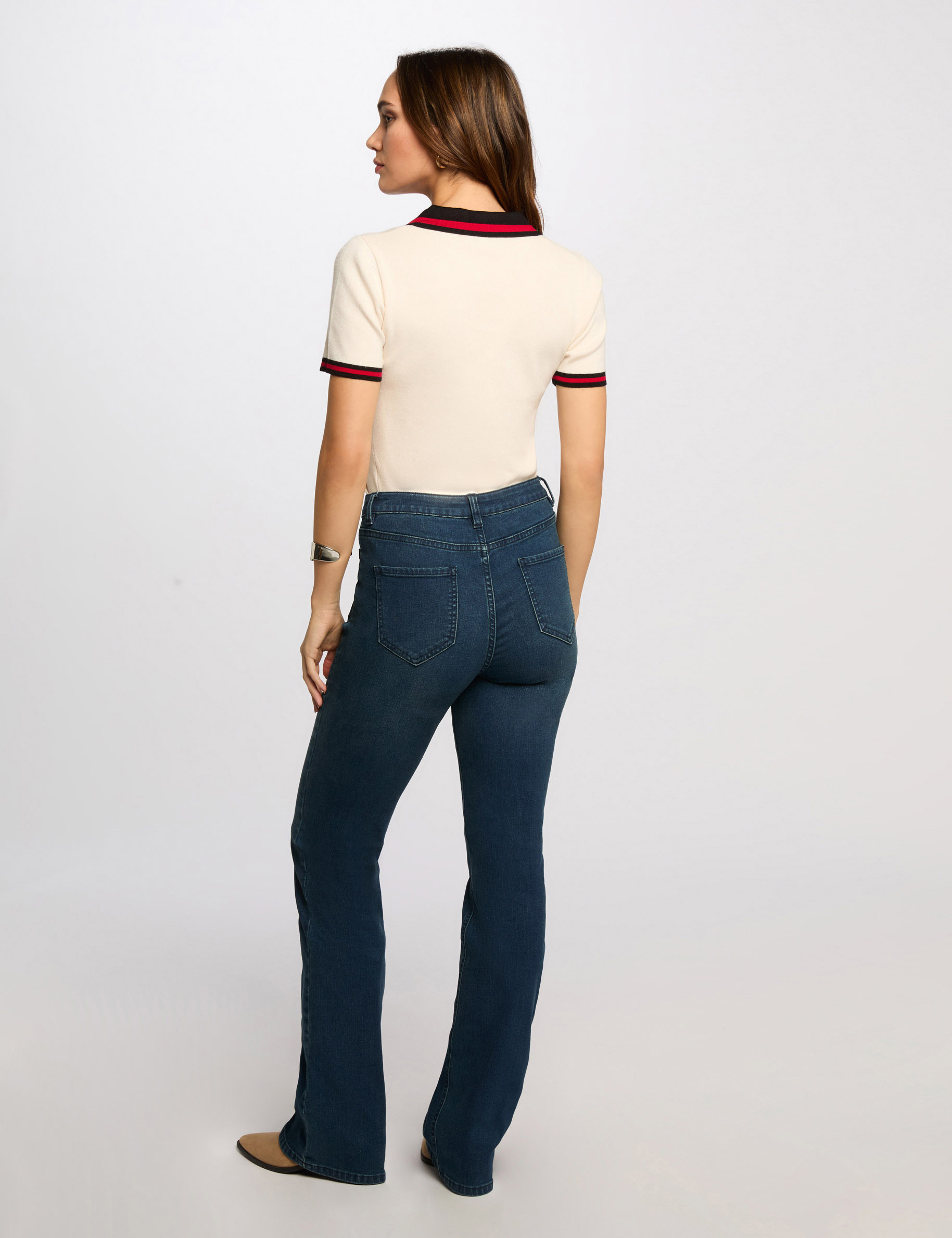 pull col polo manches courtes ivoire femme Pull col polo manches courtes ivoire femme