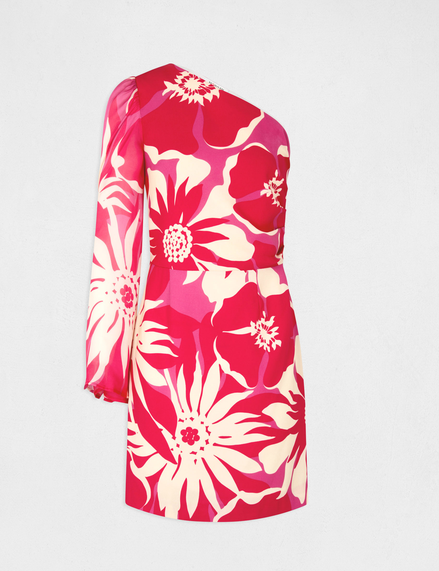 Robe ajustée asymétrique imprimé floral multico femme Robe ajustée asymétrique imprimé floral multico femme