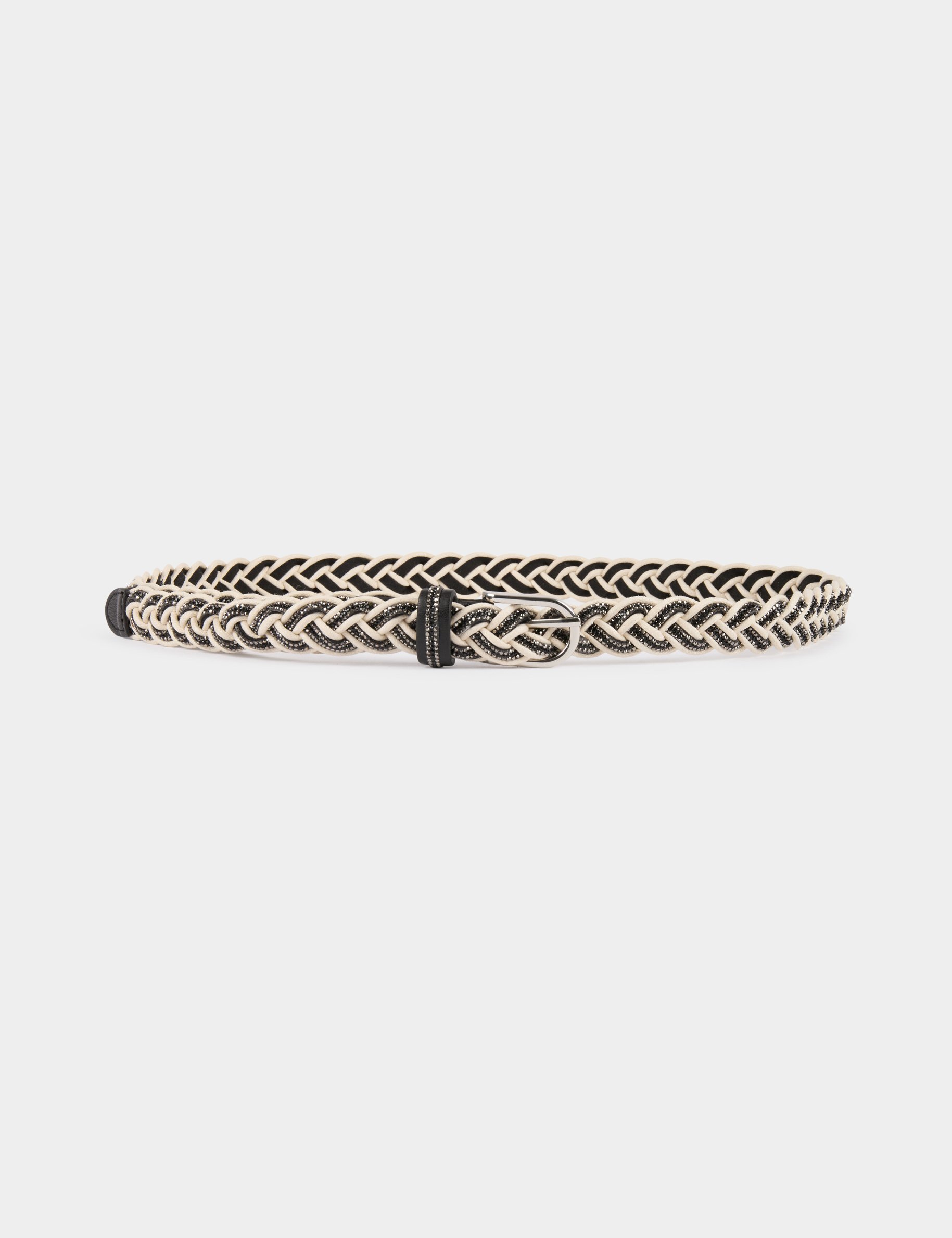 ceinture tressee a strass noir femme Ceinture tressée à strass noir femme