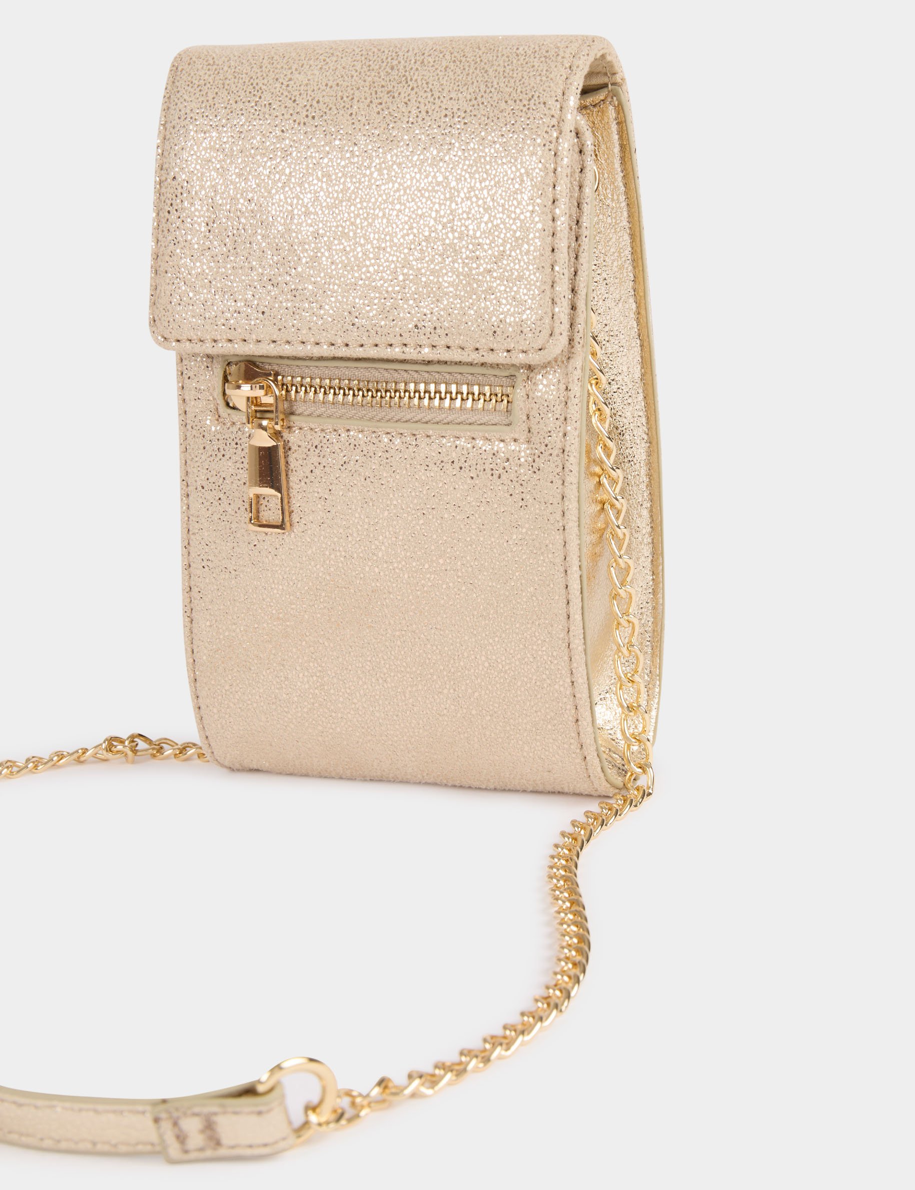 pochette telephone metallise jaune or femme Pochette téléphone métallisé jaune or femme