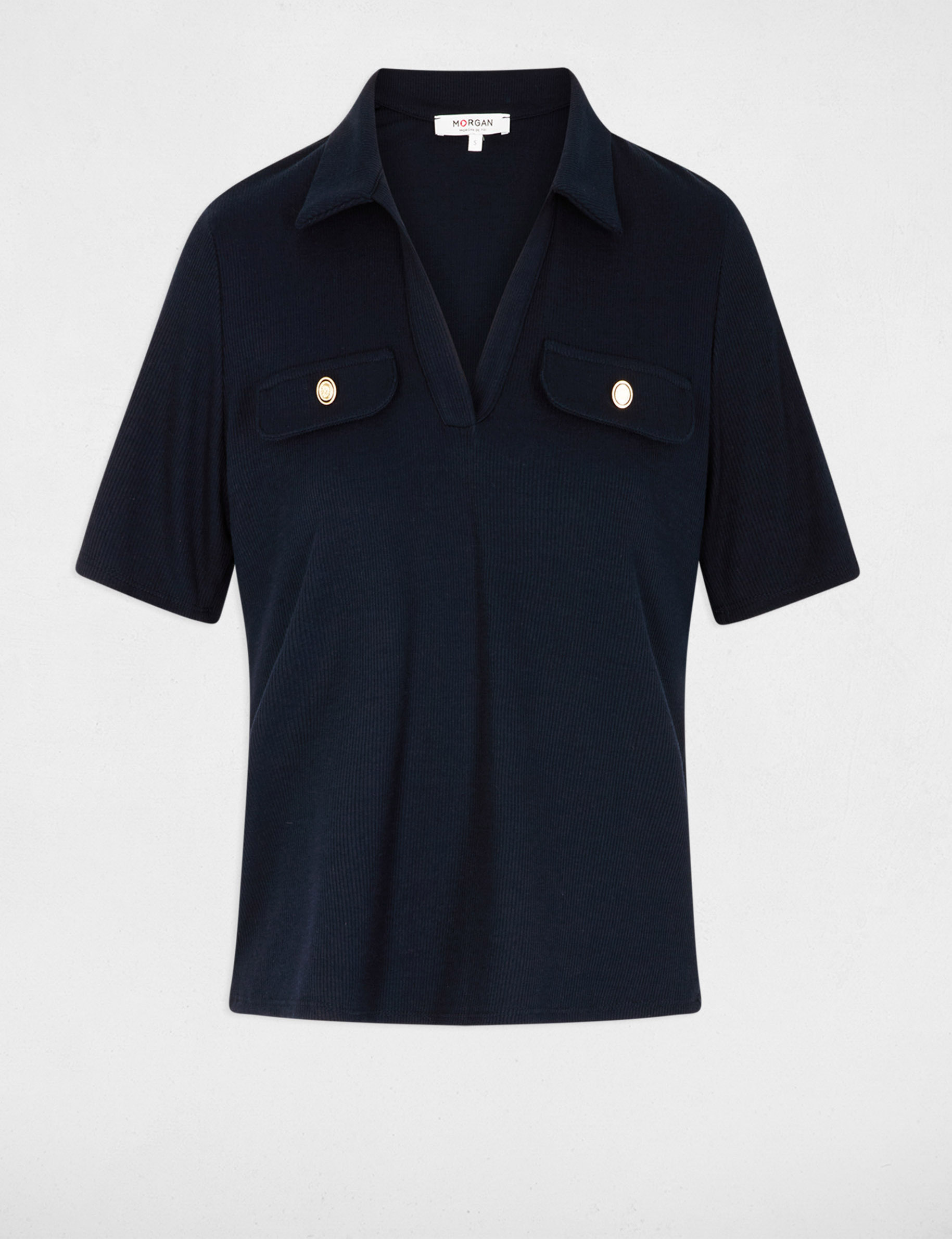 T-shirt manches courtes bleu marine femme