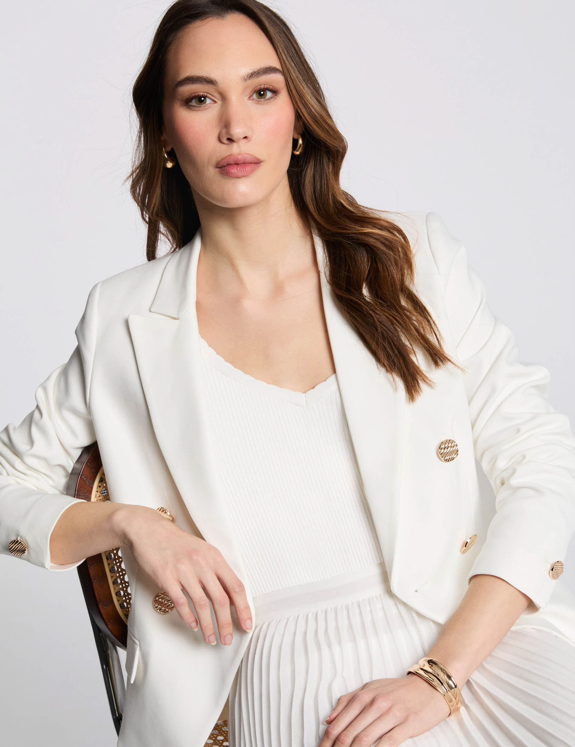 blazer double boutonnage blanc femme Blazer double boutonnage blanc femme
