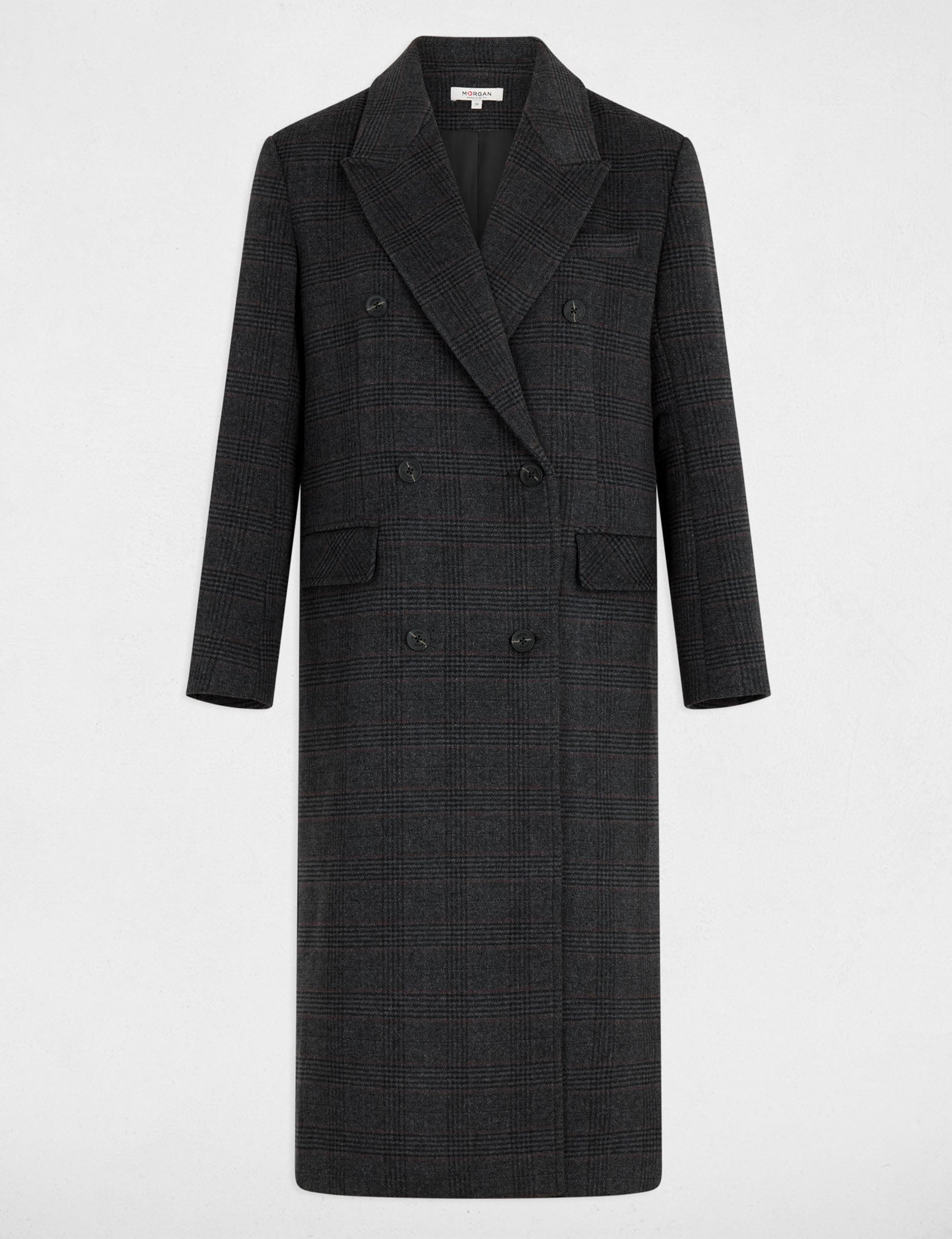 Manteau tweed col tailleur multicolore femme