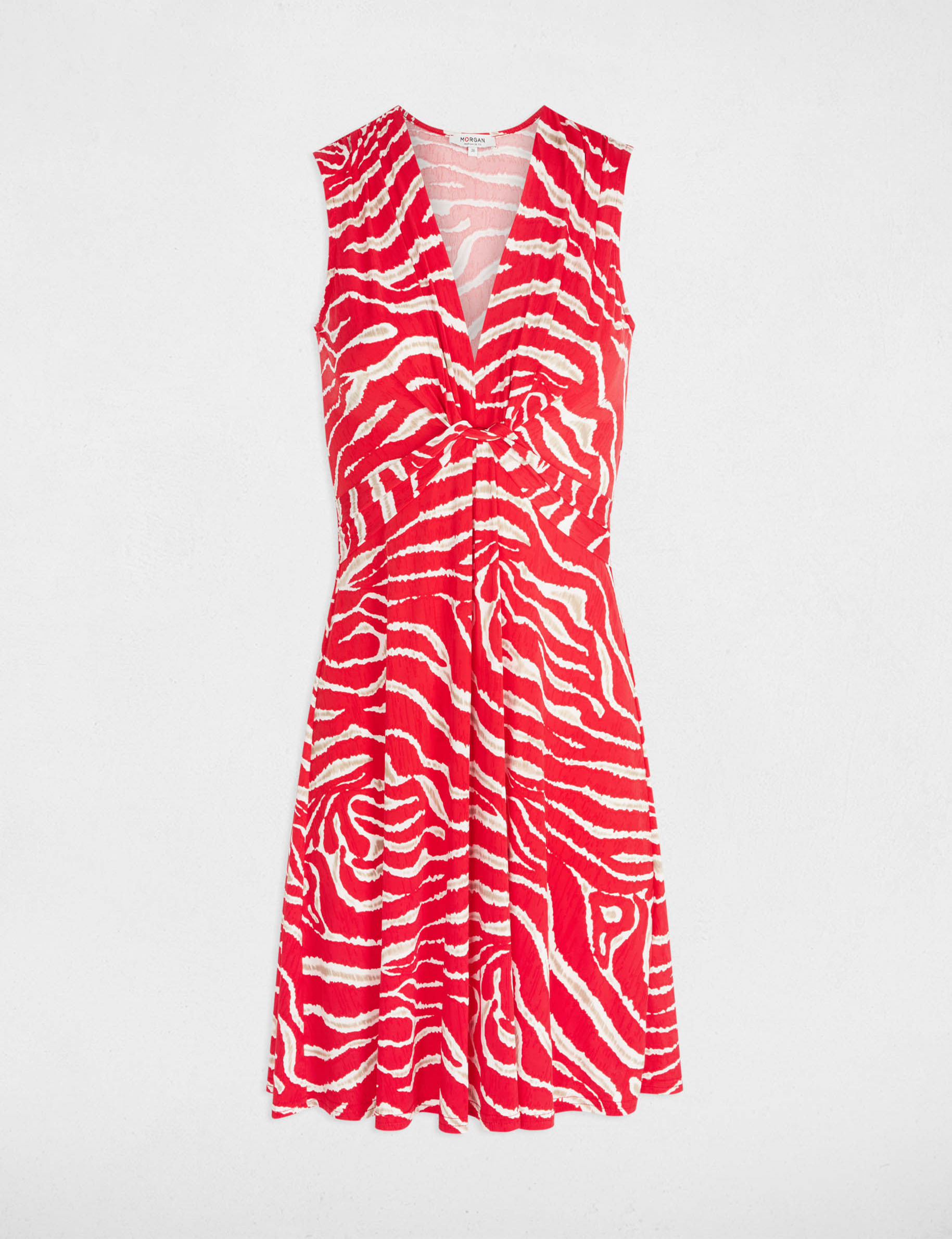 Robe courte ajustée imprimée multicolore femme