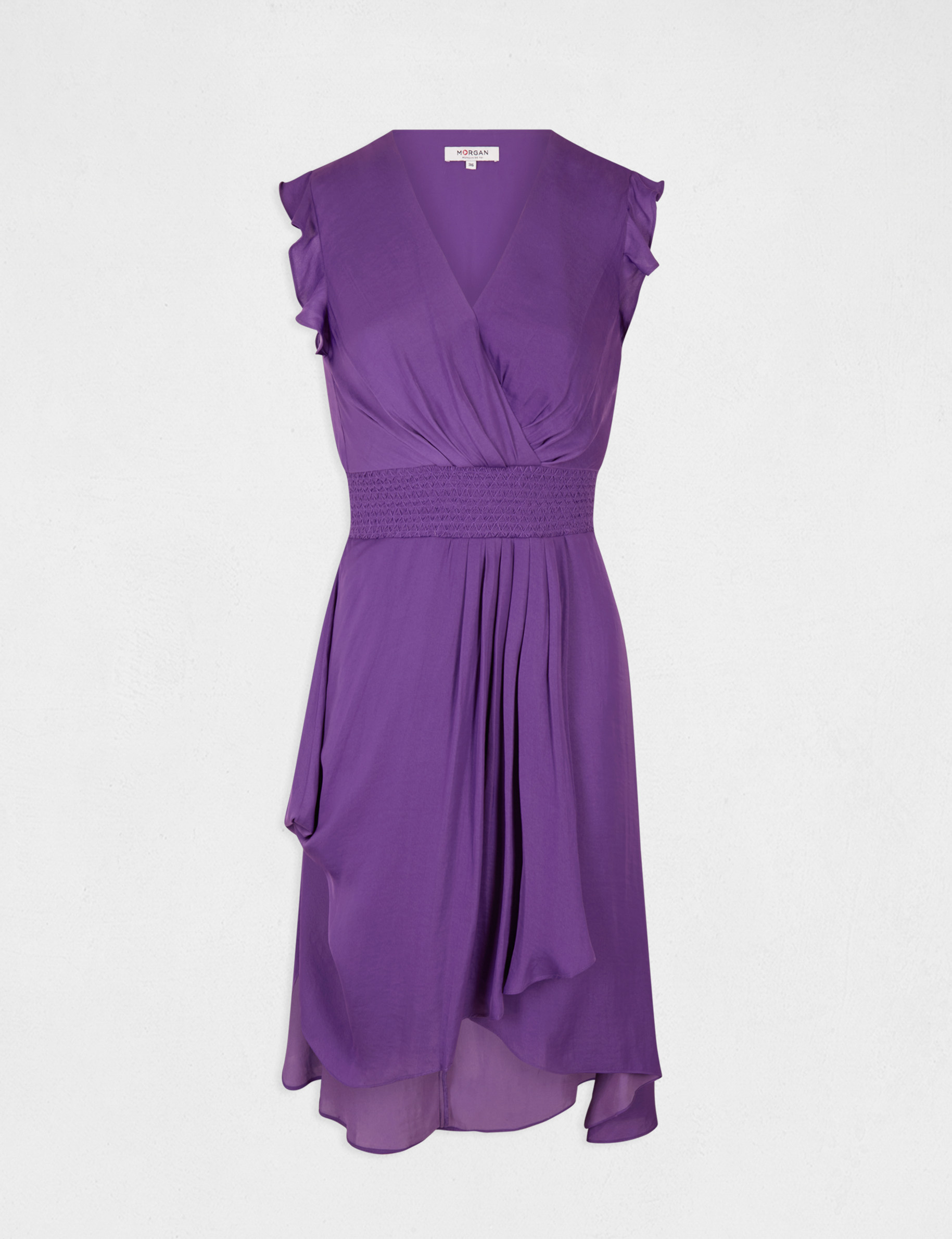 Robe droite fluide sans manches violet fonce femme Robe droite fluide sans manches violet fonce femme