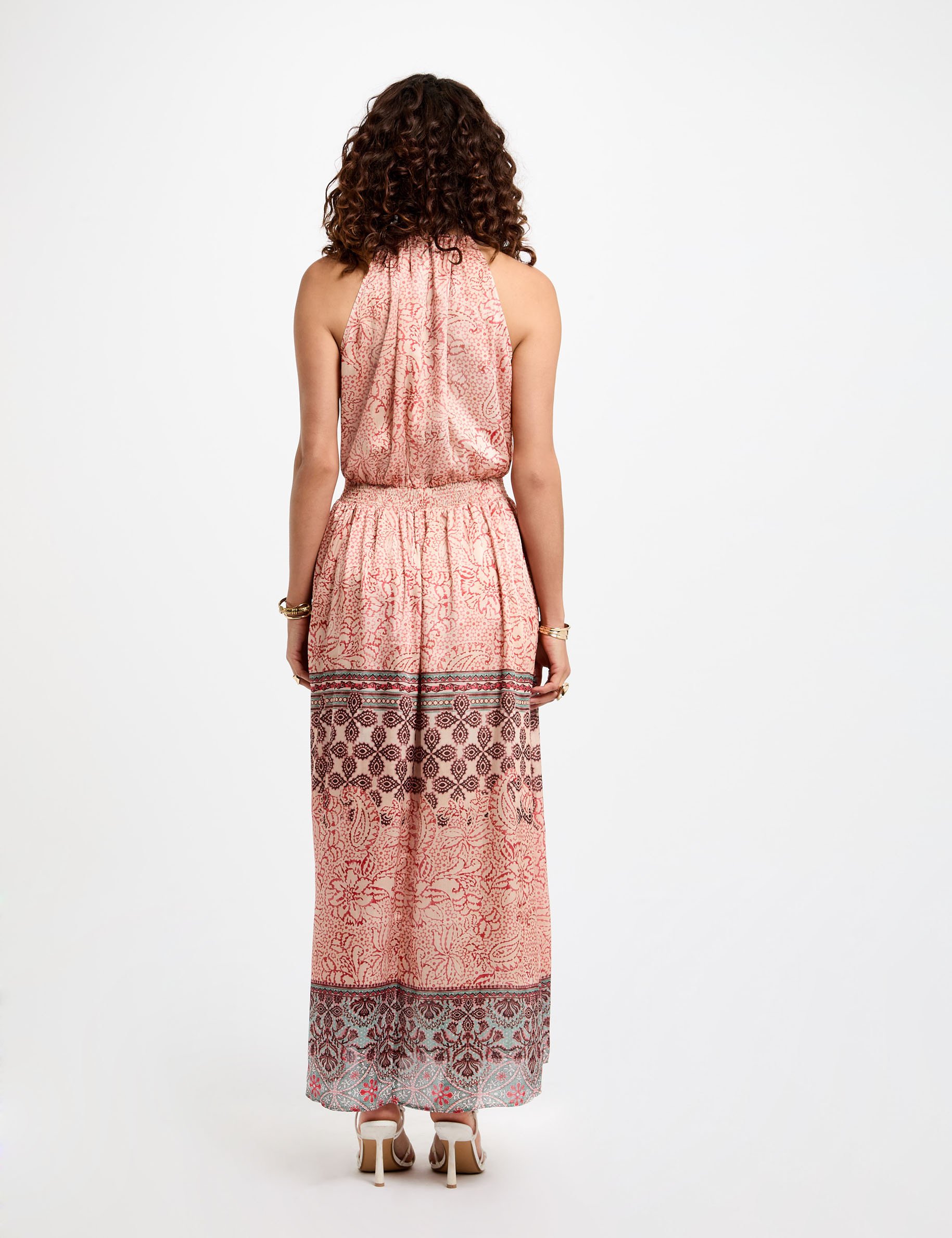 robe longue droite imprimee multicolore femme Robe longue droite imprimée multicolore femme