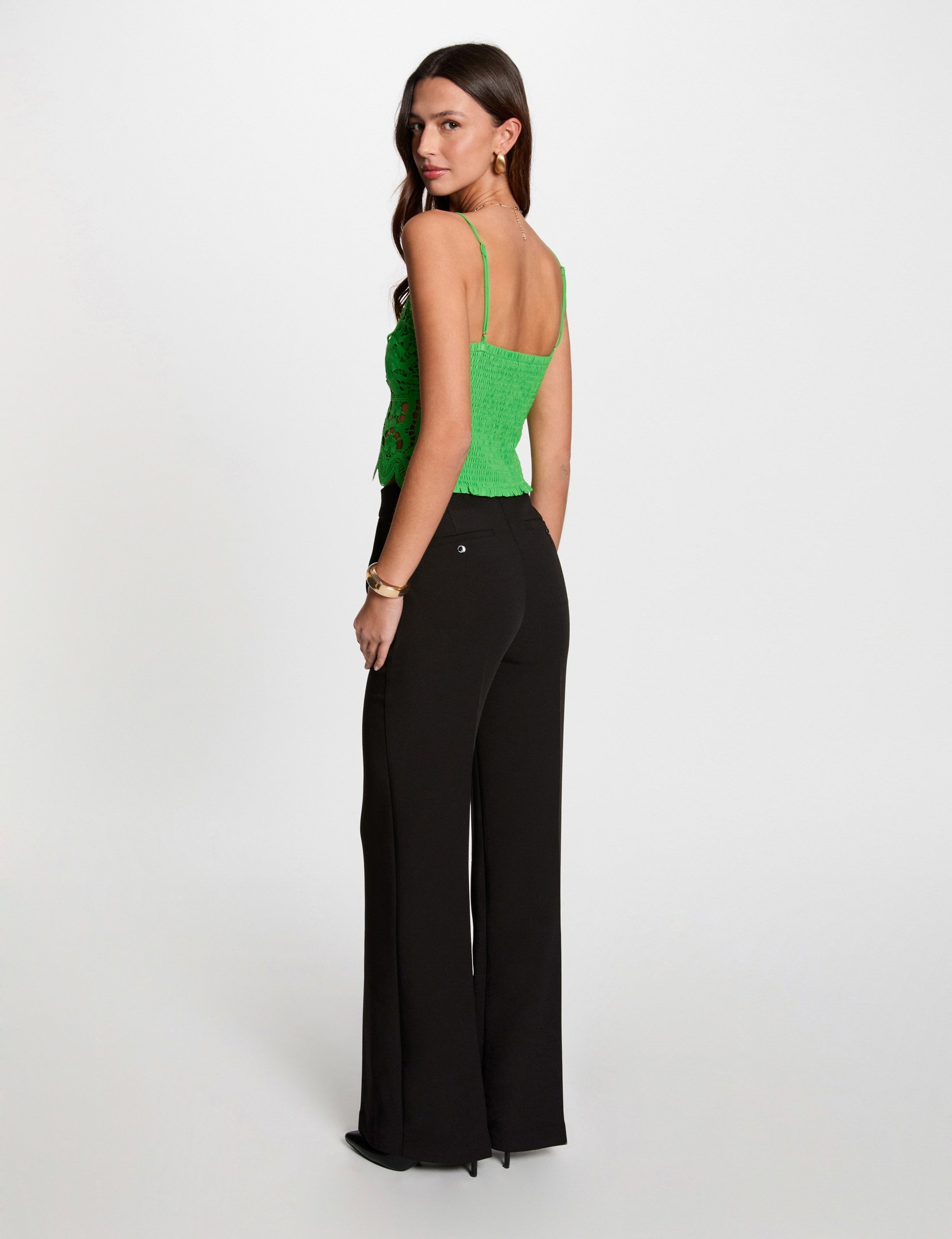 crop top bretelles fines vert femme Crop top bretelles fines vert femme