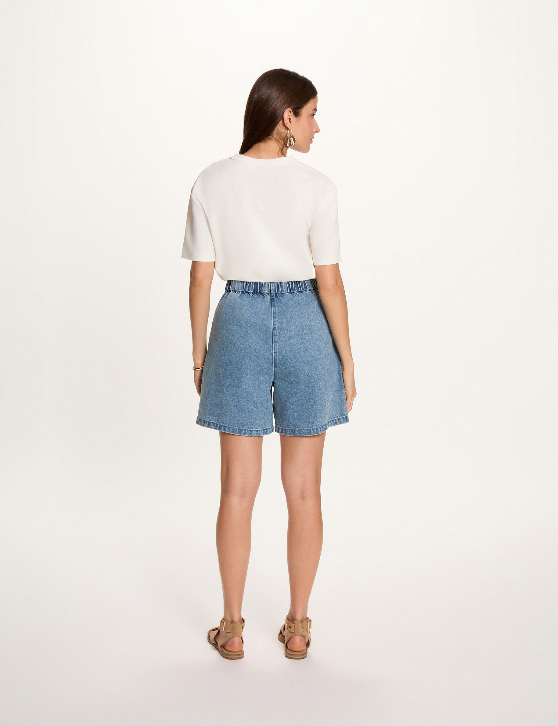 T-shirt col rond blanc femme