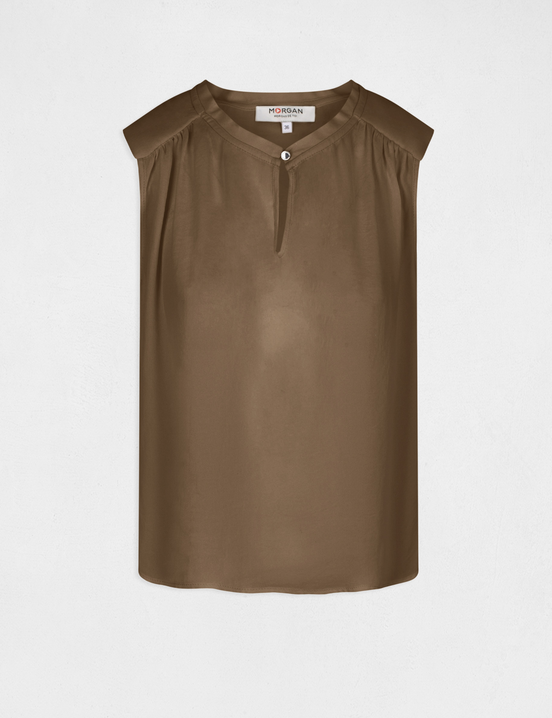 Blouse sans manches avec goutte vert kaki femme