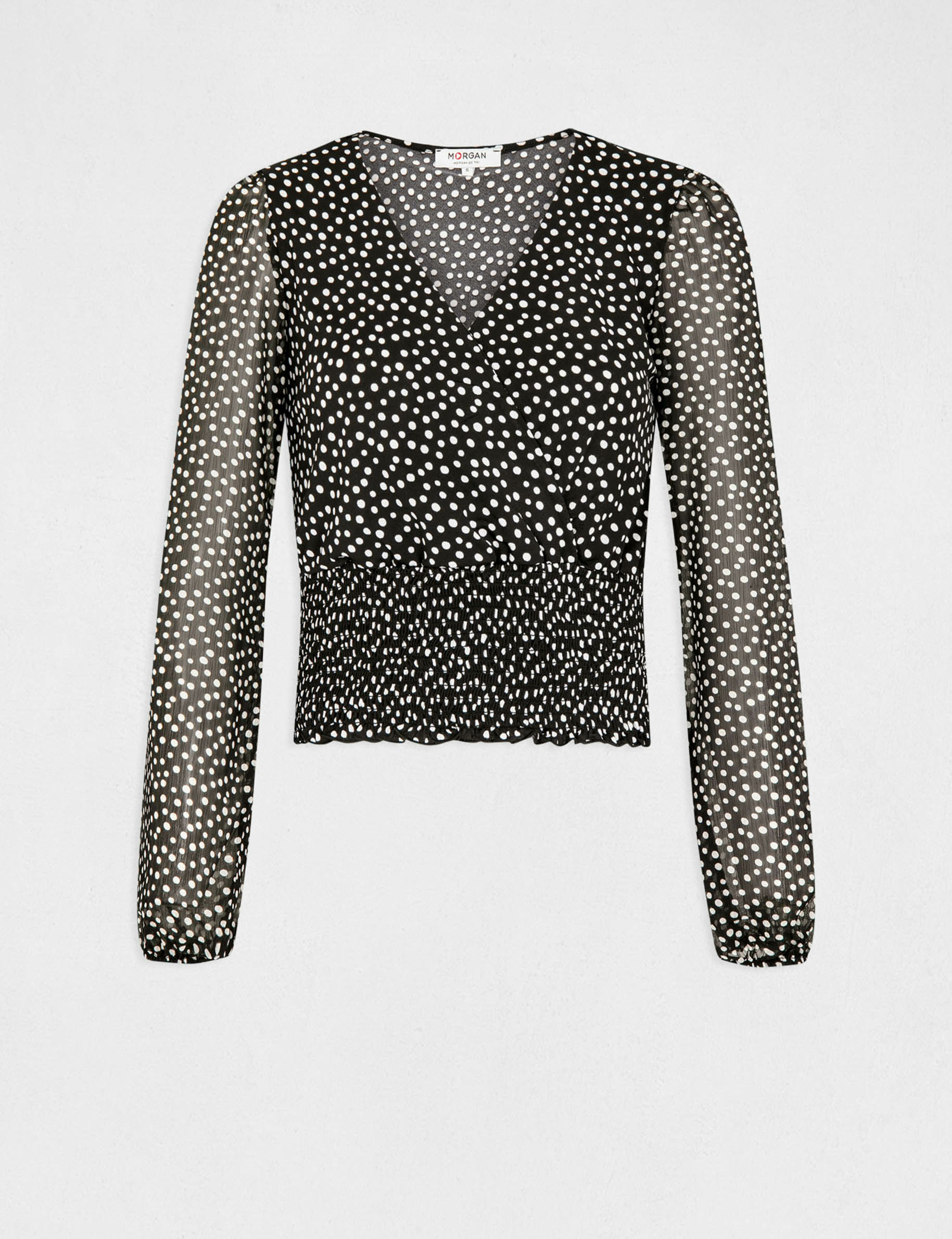 T-shirt manches longues imprimé pois multico femme T-shirt manches longues imprimé pois multico femme
